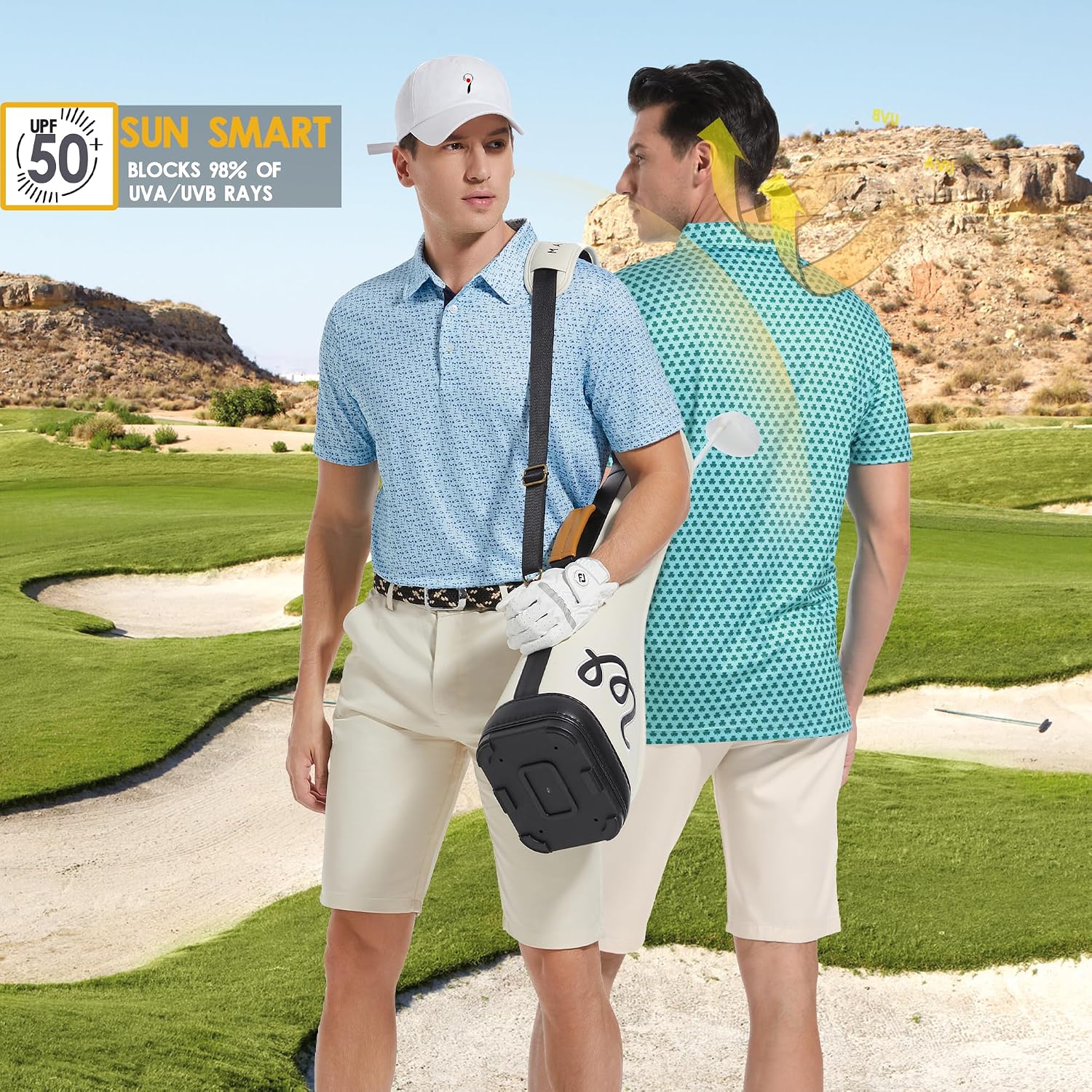 Detalle de Men's Golf Polo Shirt in Polyester Spandex