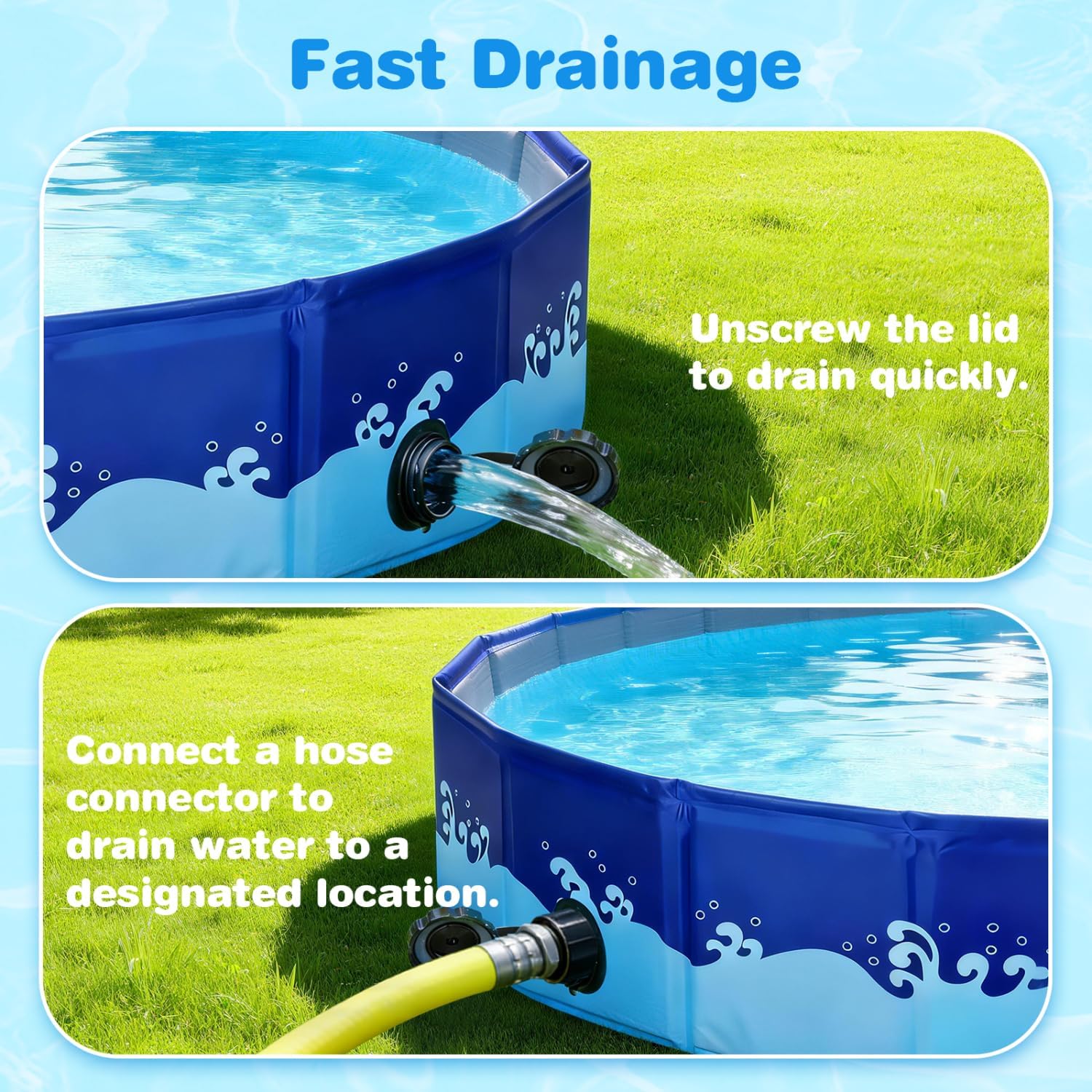 Thumbnail 5 de Nobleza Piscina pieghevole per cani e gatti grandi e piccoli (120 × 30 cm) in PP