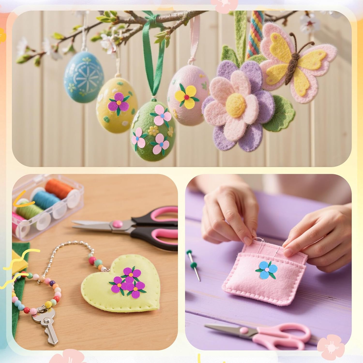 Thumbnail 5 de Naler 120 Filzblumen für DIY Dekoration