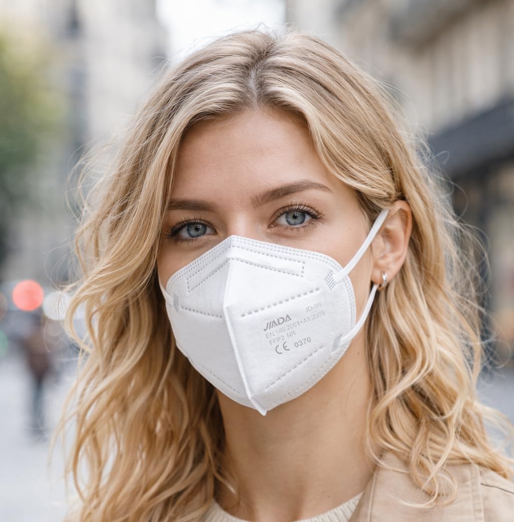 Thumbnail 1 de Masque FFP2 NR CRAZYCHIC blanc, certifié CE EN149, demi-masque filtrant (boîte de 50, emballage individuel)