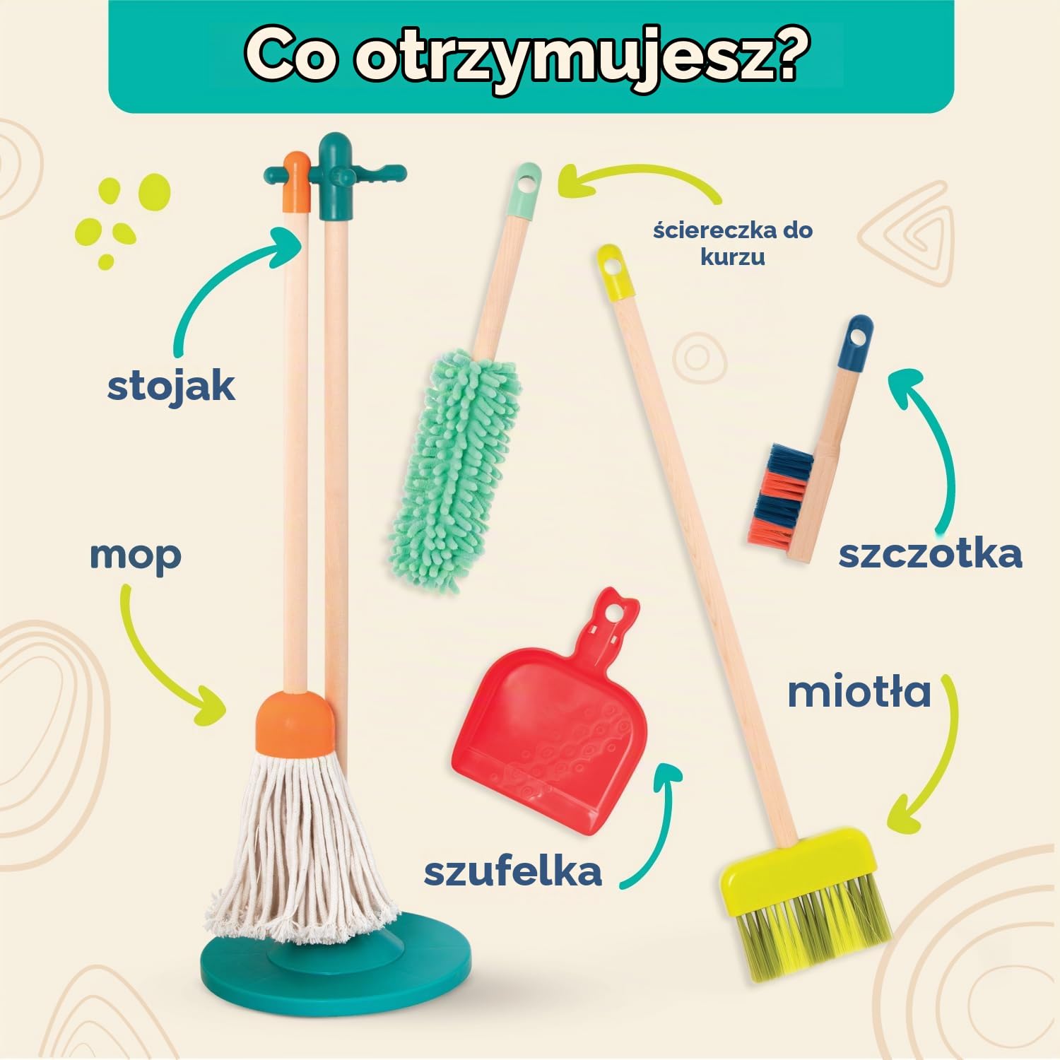 Thumbnail 6 de B. Toys Clean 'n' Play – drewniany zestaw do zabawy w sprzątanie