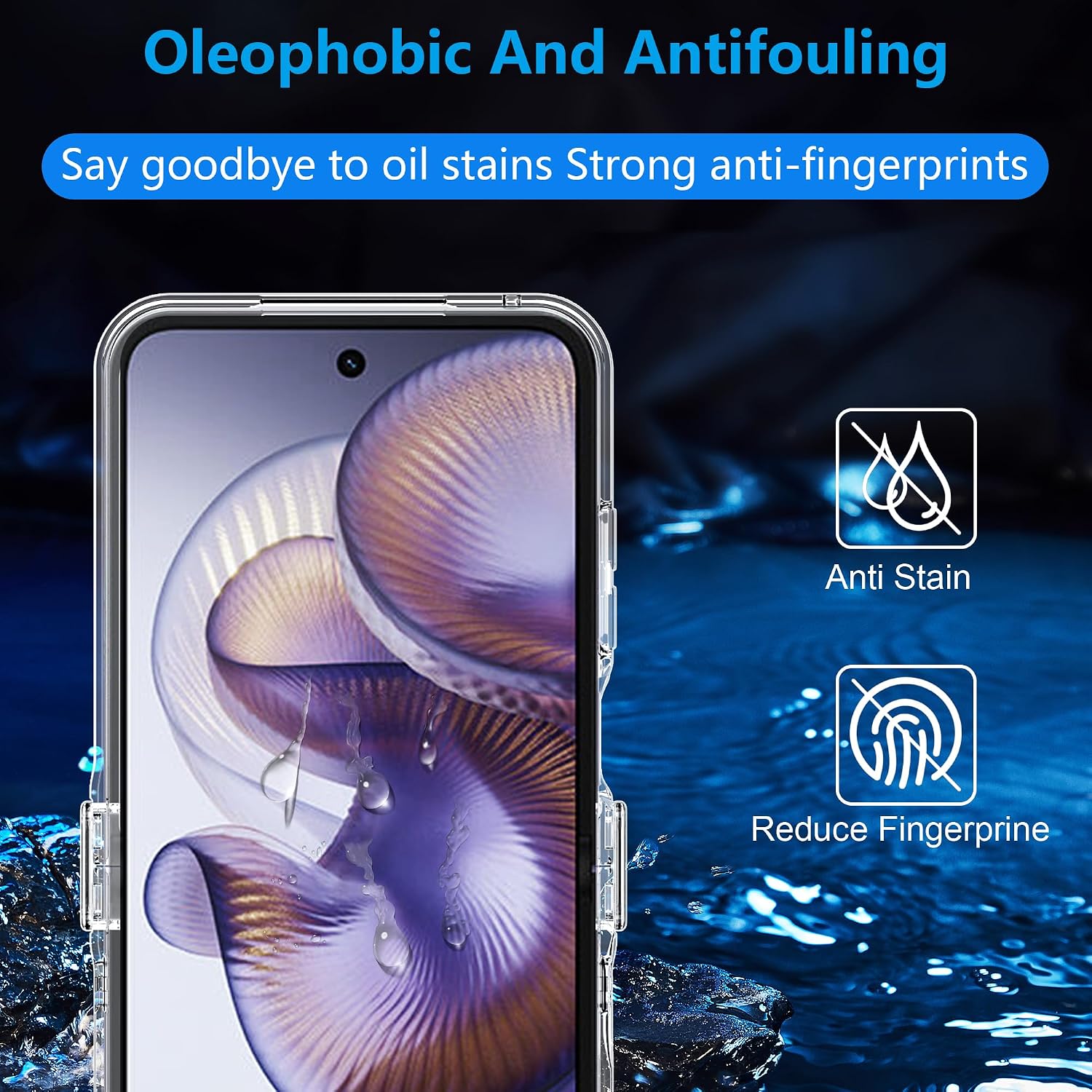 Detalle de FDHYFGDY Hülle für Xiaomi Mix Flip 2 – transparente, rutschfeste PC-Schutzhülle