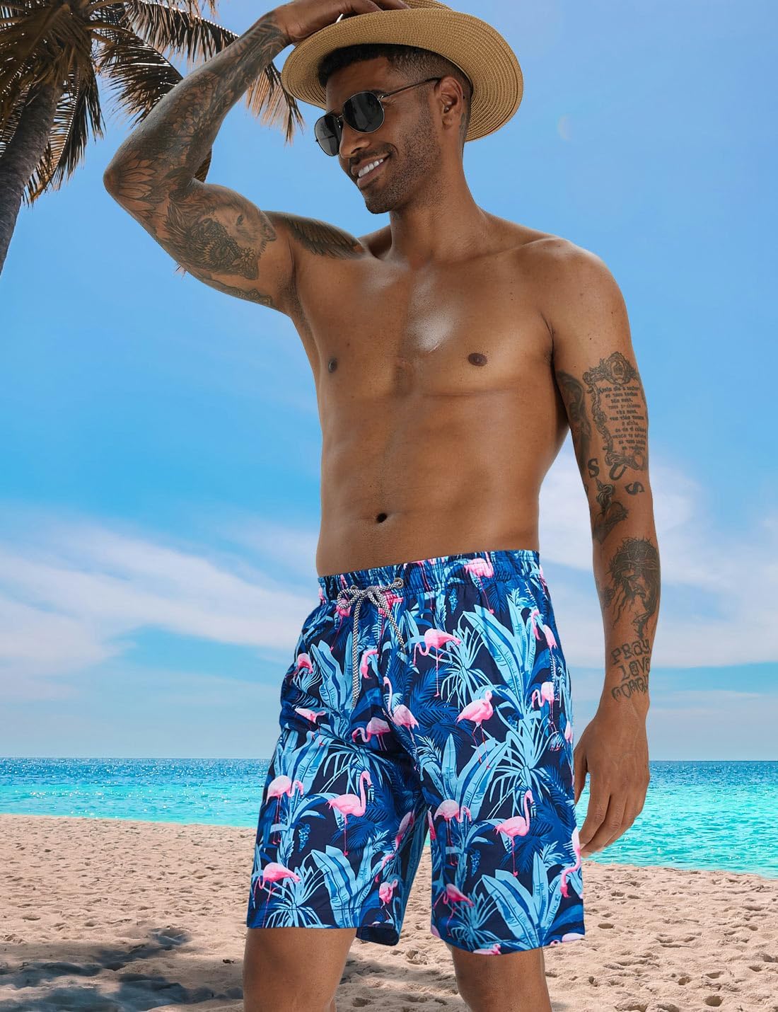 Detalle de iCKER Mens Swim Shorts Swimming Trunks 3D Print Beach Shorts Boardshorts