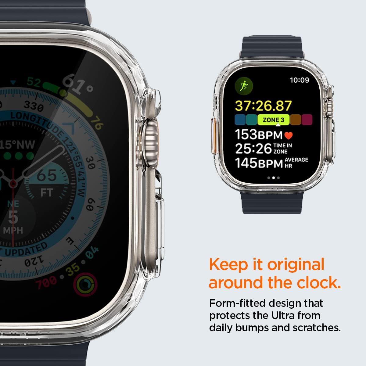 Thumbnail 3 de Cover Spigen Thin Fit in policarbonato trasparente per Apple Watch Ultra 3/Ultra 2/Ultra 1 49 mm
