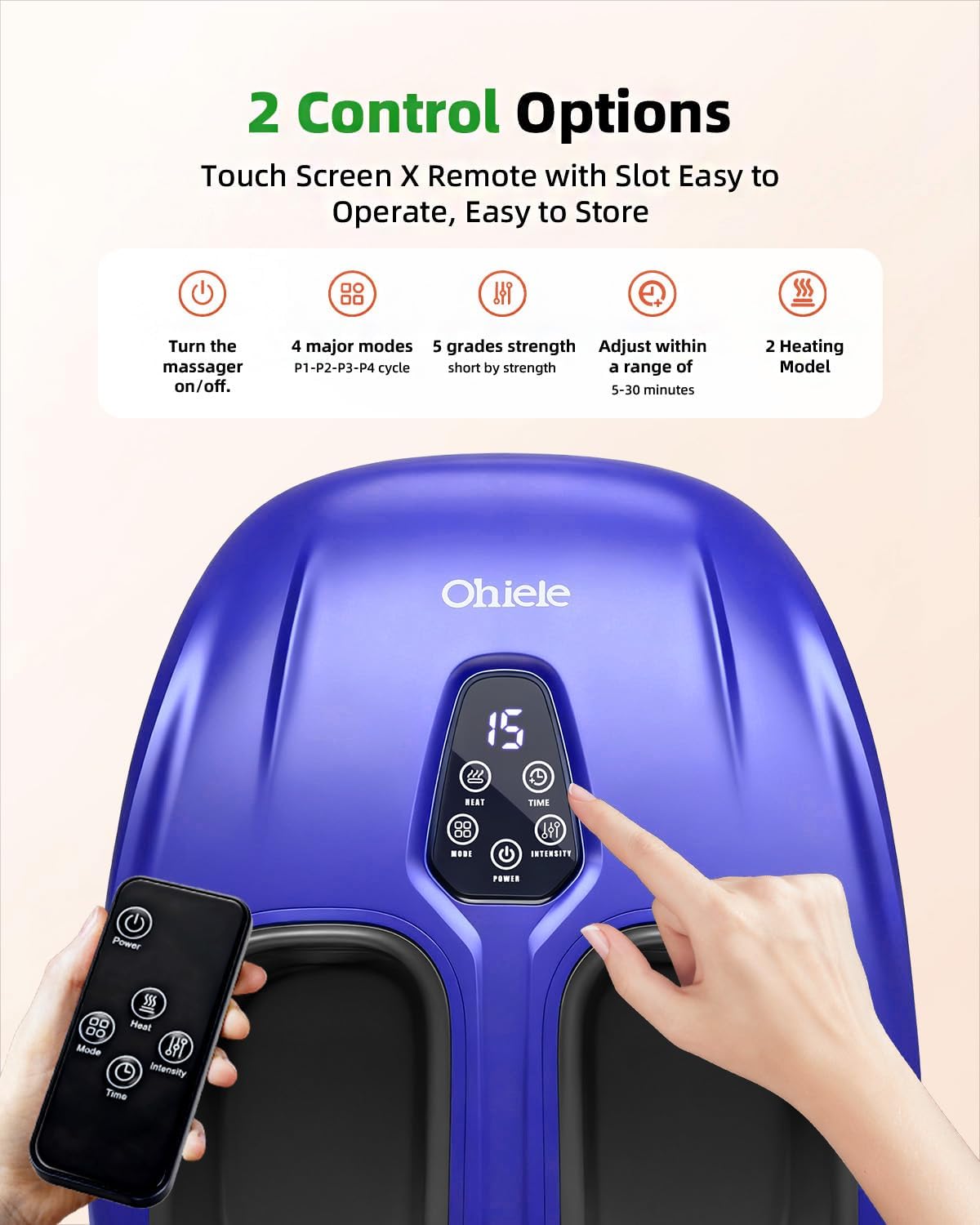 Detalle de Ohiele Foot Massager with Heat and Shiatsu (Remote)