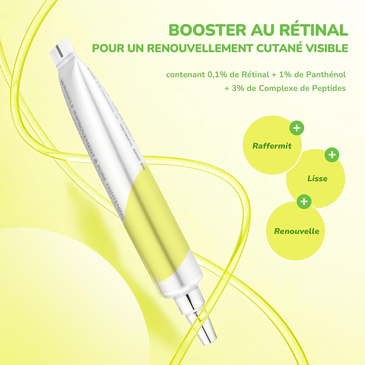 Detalle de Sérum Visage au Rétinal 0,1% et Panthénol 1% - 15 ml | Booster anti-âge et réduction des pores