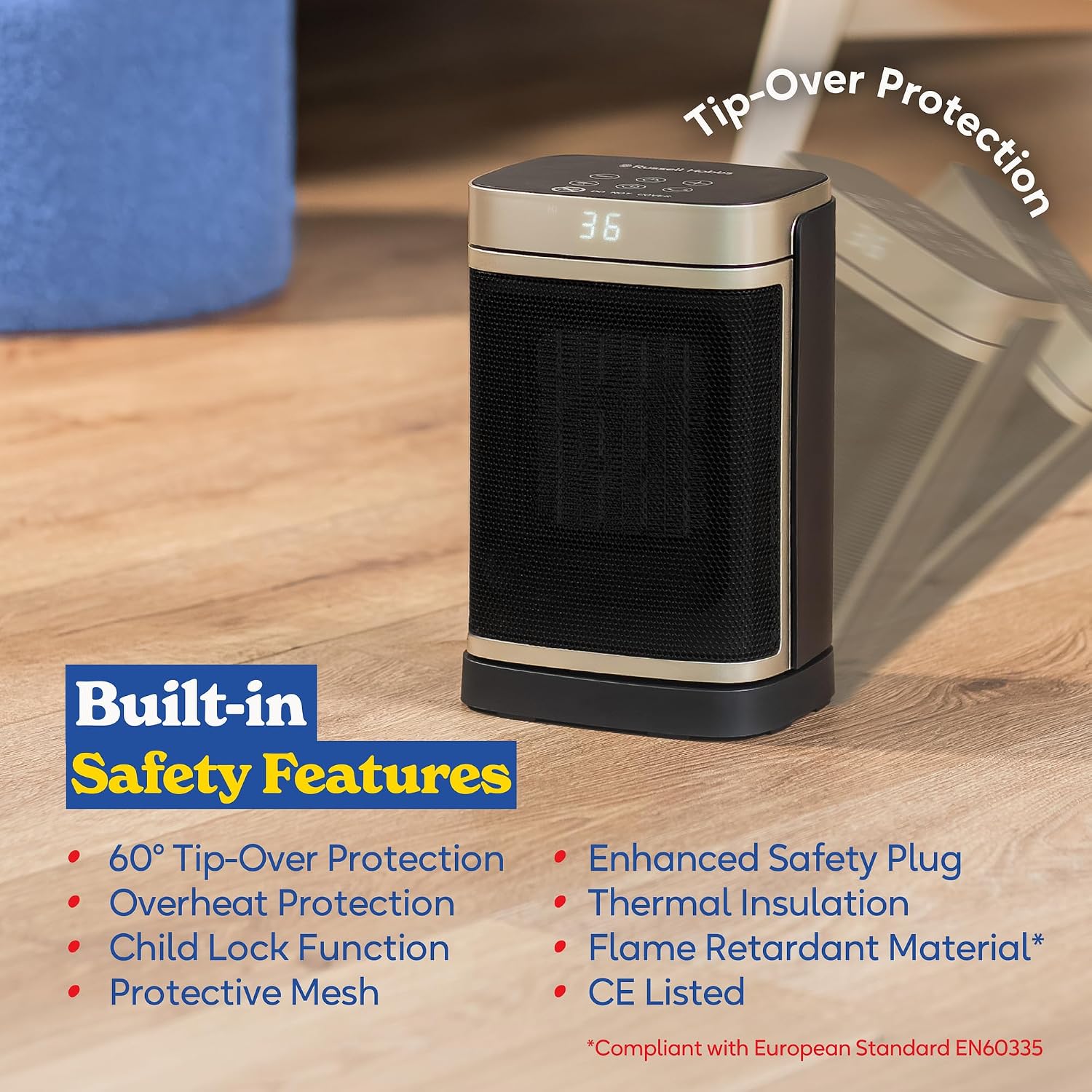 Thumbnail 4 de Russell Hobbs RHCH2001G 1500W ceramic space heater