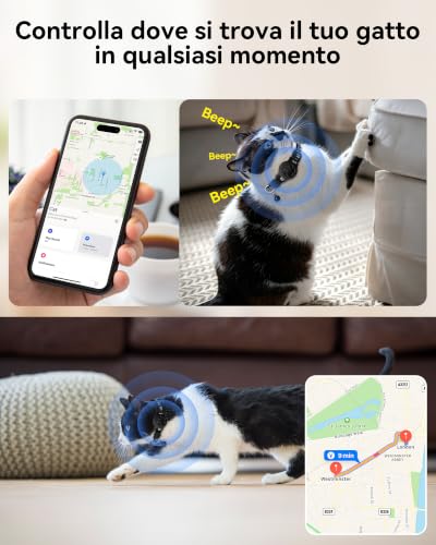 Detalle 2 de Collare GPS CMINGKEJI per Cani e Gatti senza abbonamento — localizzazione in tempo reale e autonomia a lungo raggio