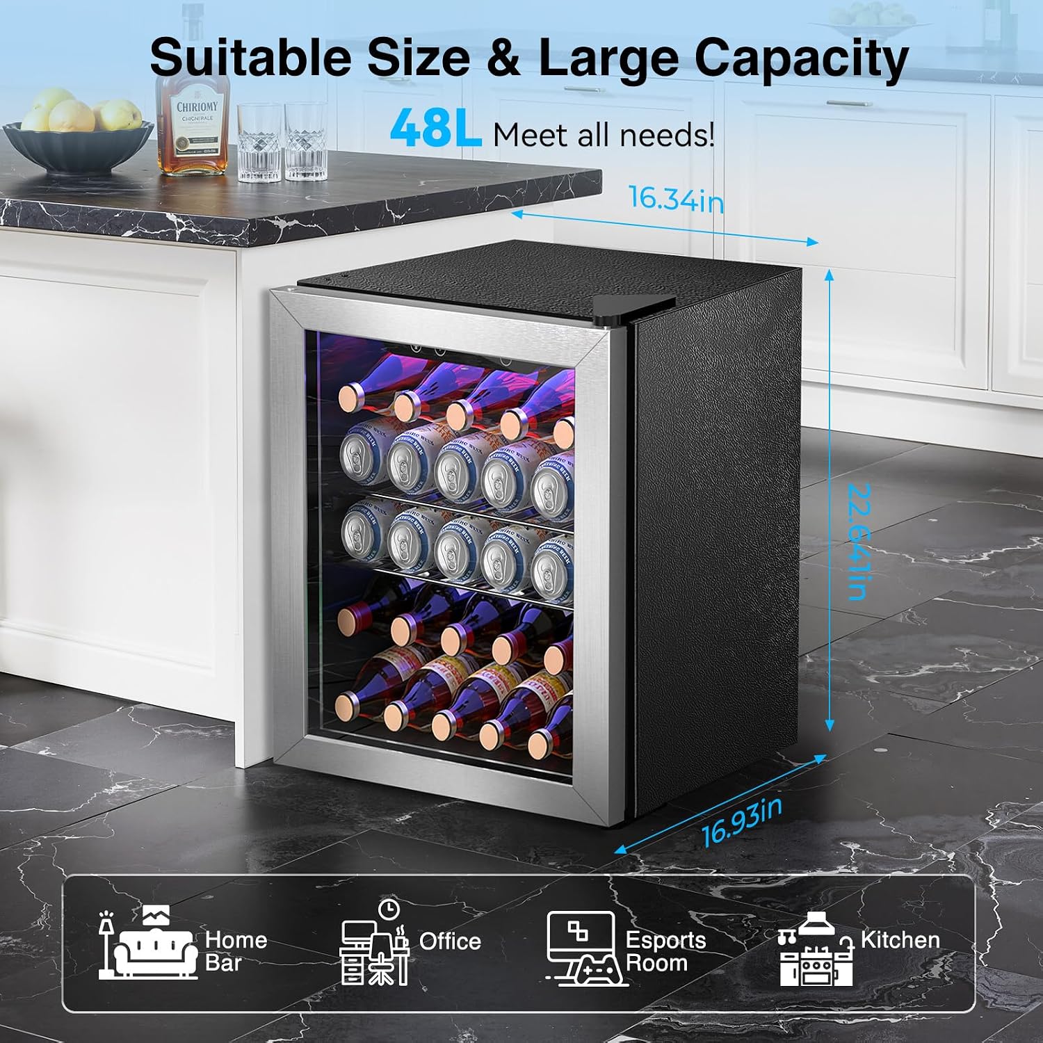 Thumbnail 1 de Kismile JC-48UEL-F 18-Bottle Wine Cooler, 1.7 Cu. Ft., Digital Control
