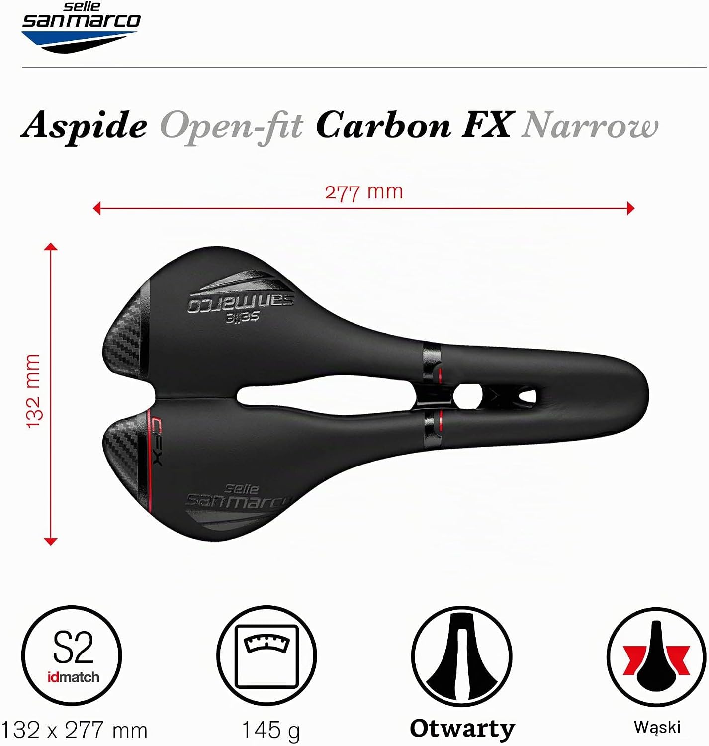 Detalle 2 de Selle San Marco ASPIDE Carbon FX – siodełko szosowe z karbonowymi szynami
