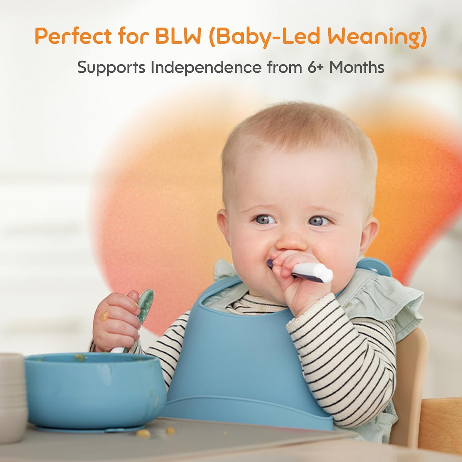Thumbnail 1 de NumNum Baby Spoons Set: Pre-Spoon GOOtensils for BLW (2 Pack, Blue/Red)