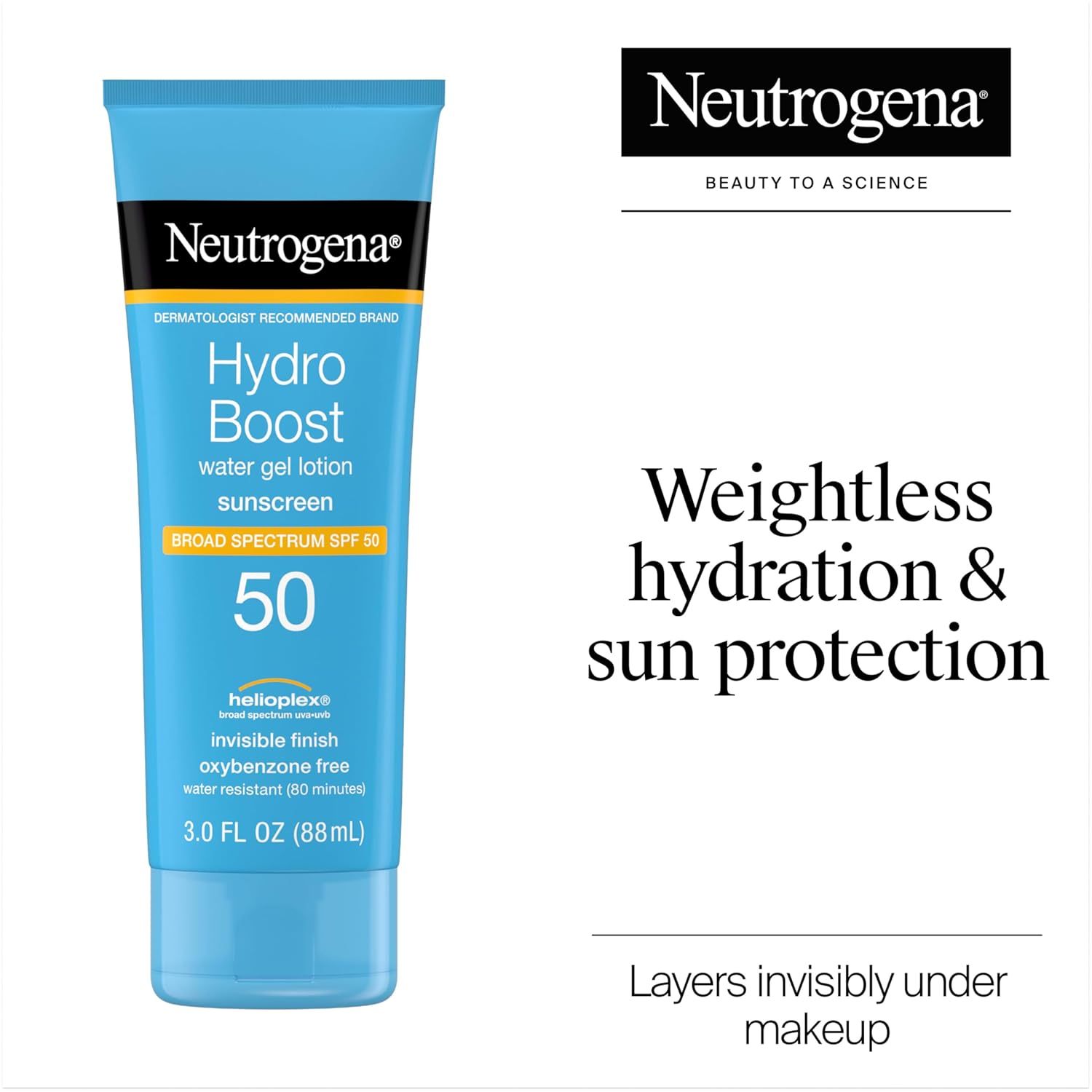 Thumbnail 1 de Neutrogena Hydro Boost Water Gel Sunscreen SPF 50 (Oil-Free, Water-Resistant) — 3 fl oz