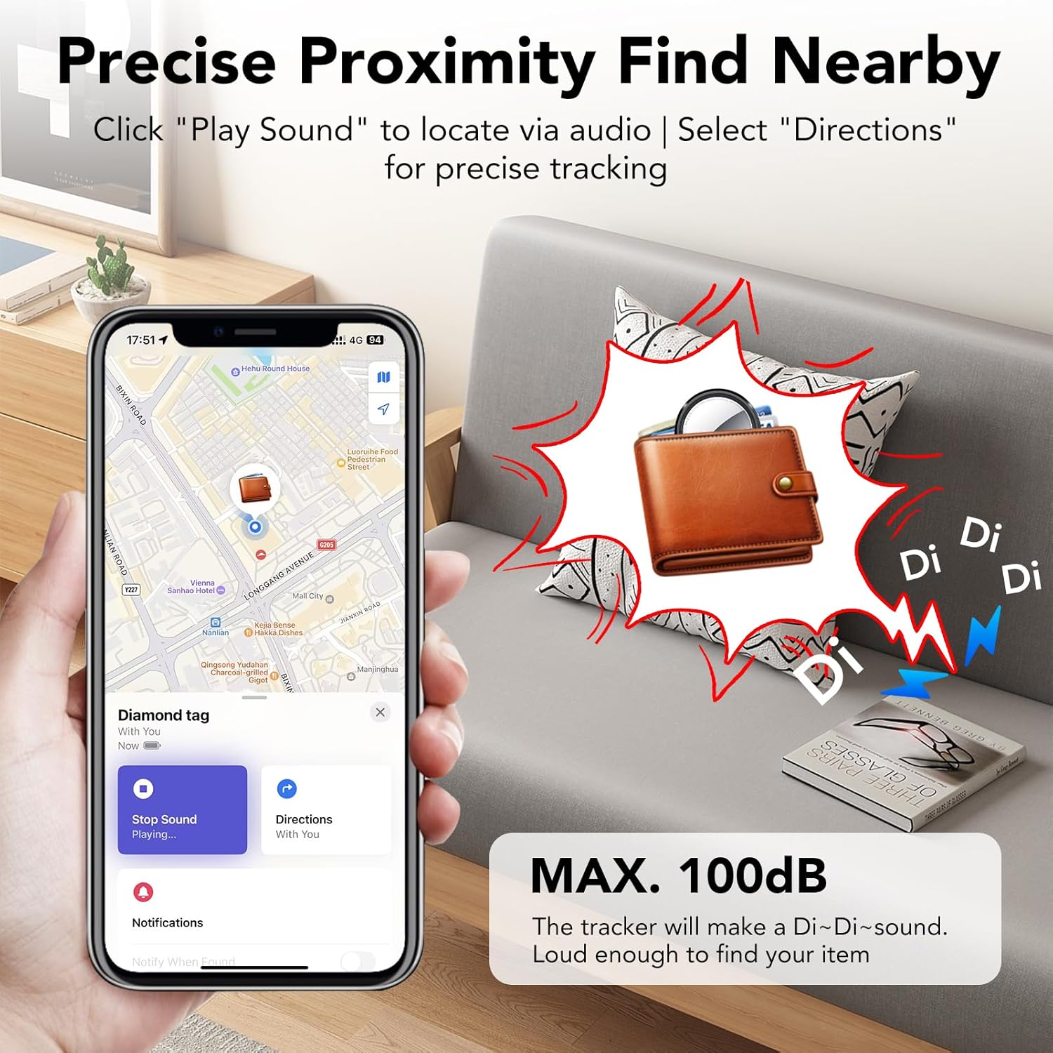 Thumbnail 3 de Air Traceur Tag Lot de 4 – Localisateurs Bluetooth compatibles Apple Find My (iOS uniquement)