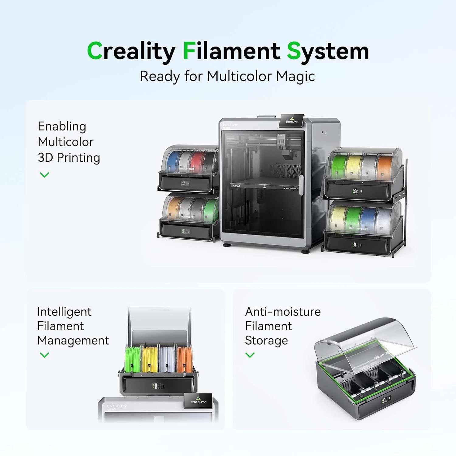 Detalle de Creality CFS Multi-Color 3D Printer Filament System, 16-Color Printing
