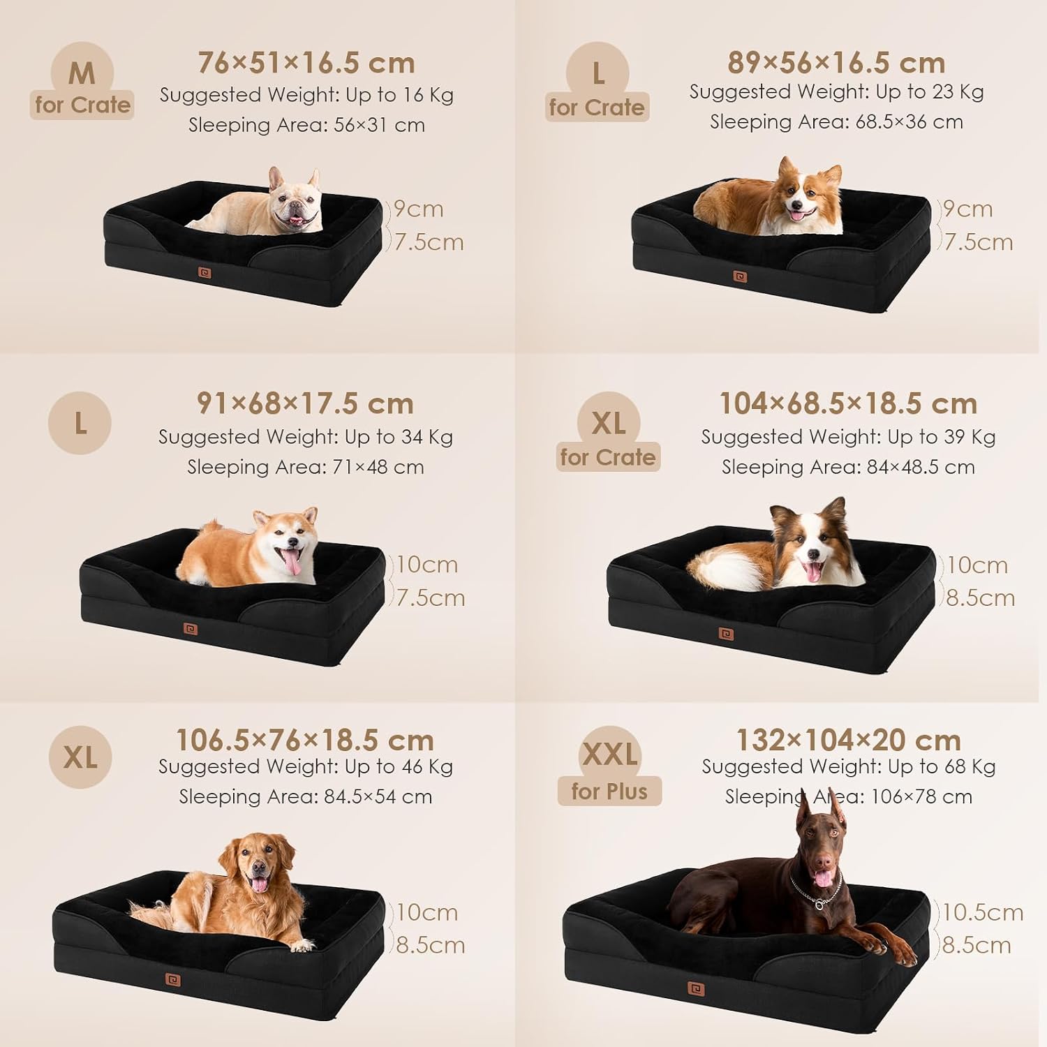 Thumbnail 4 de EHEYCIGA XL Memory Foam Dog Bed: Extra Large Orthopaedic Sofa with Washable Cover
