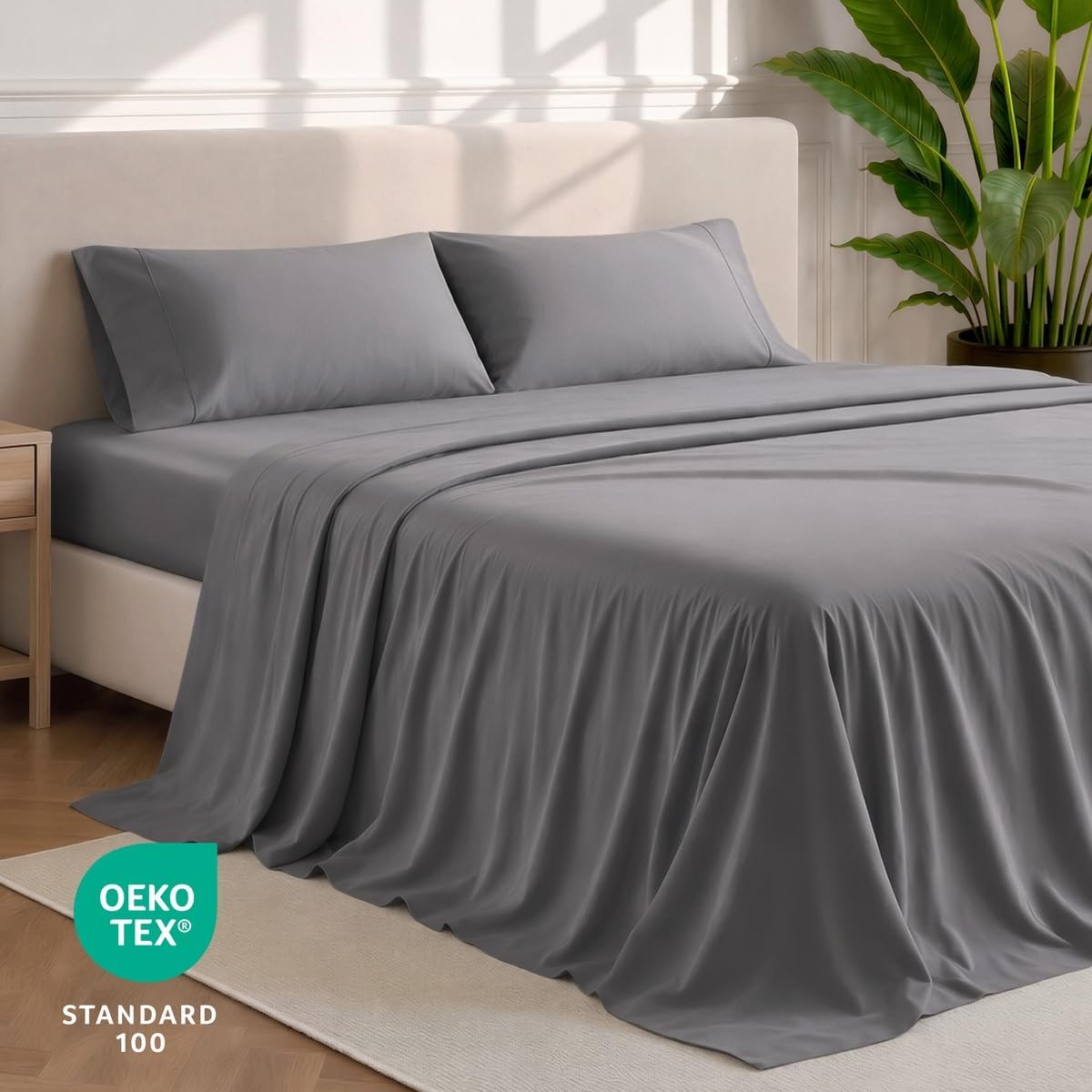 Detalle de Bare Home Queen Sheet Set, 1800 Thread