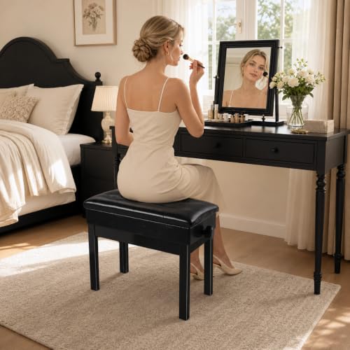 Detalle de MAMIZO Sgabello Pianoforte Regolabile in Altezza 48-58 cm – Panca Pianoforte