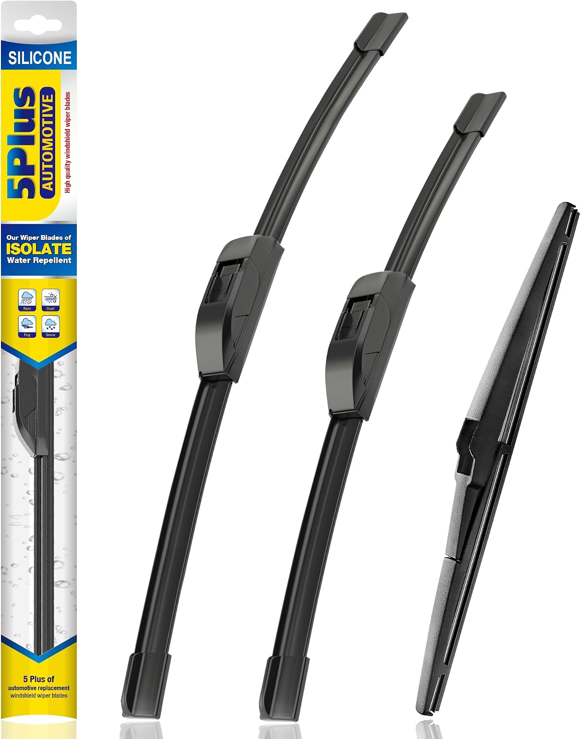 Detalle de 5 PLUS Silicone Windshield Wipers Replacement for 2019-2024 Toyota RAV4 & 2006-2015 Mazda 5 (Set of 3) – 26" 16" 12