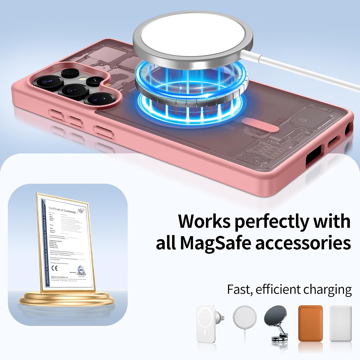 Thumbnail 6 de Jshru Magnetic Case for Samsung S25 Ultra – Slim Translucent with MagSafe, 2mm Camera Guard