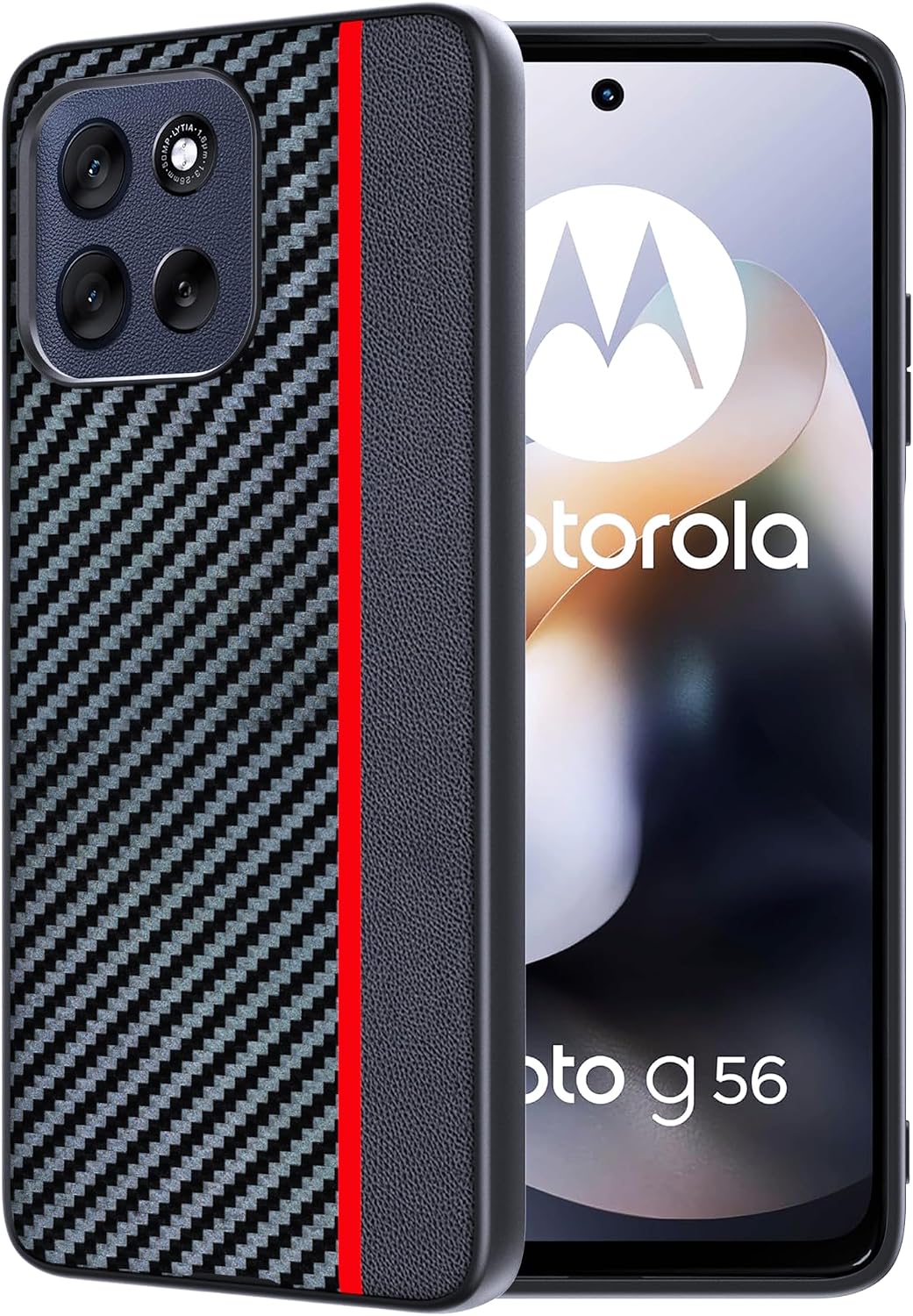 Detalle de FDHYFGDY Hülle für Motorola Moto G56 – Kohlefaser-Schutzhülle, wasserdicht und stoßfest