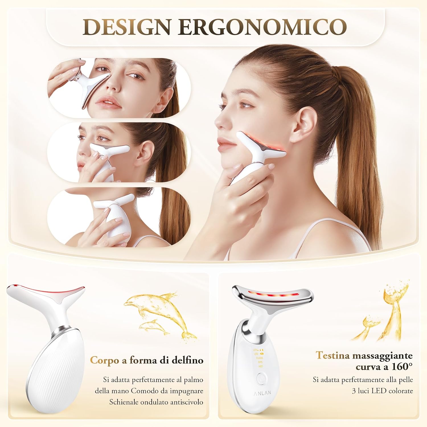Detalle de ANLAN Dispositivo Antirughe con impacco a 45 ℃ per viso e collo