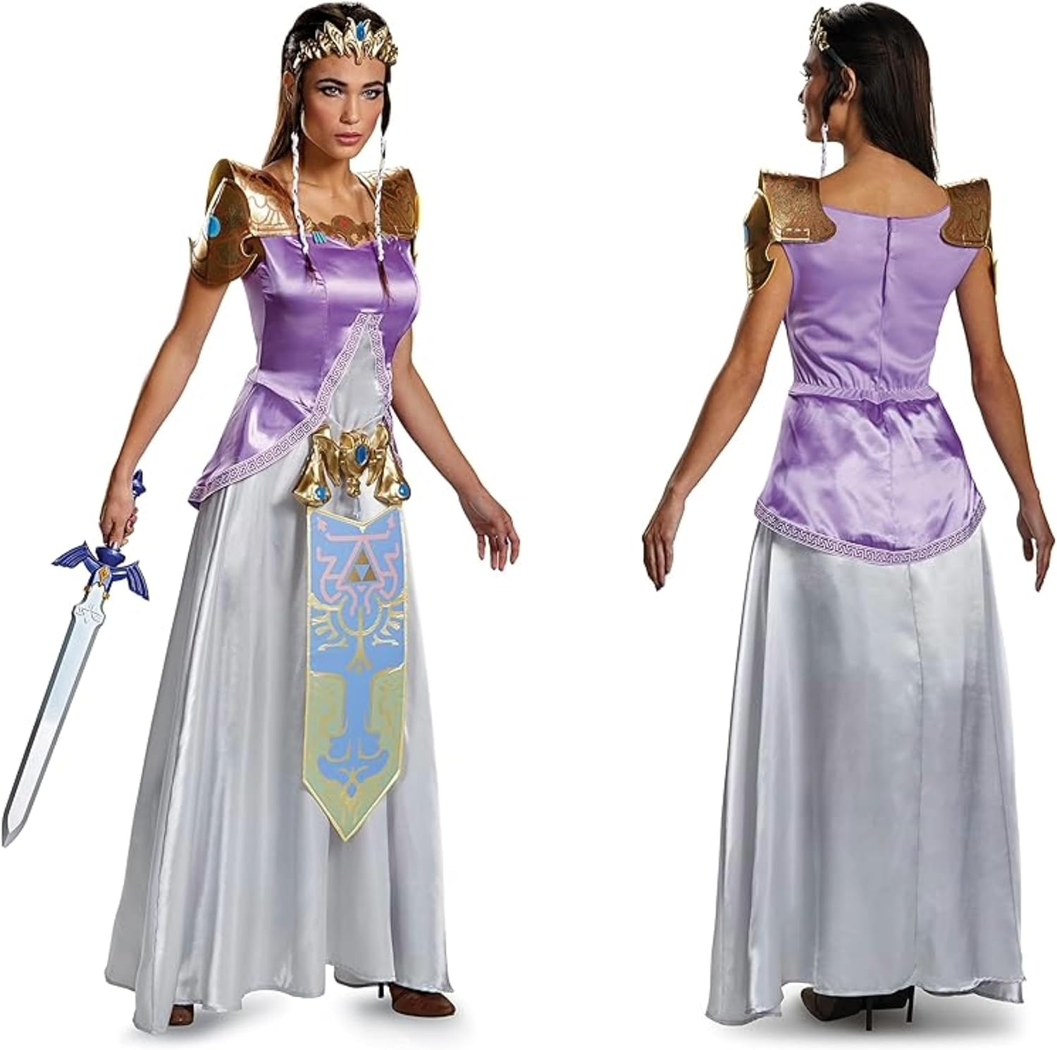 Detalle de Disguise 98796 Zelda-kostuum voor volwassenen, paars met jurk en tiara