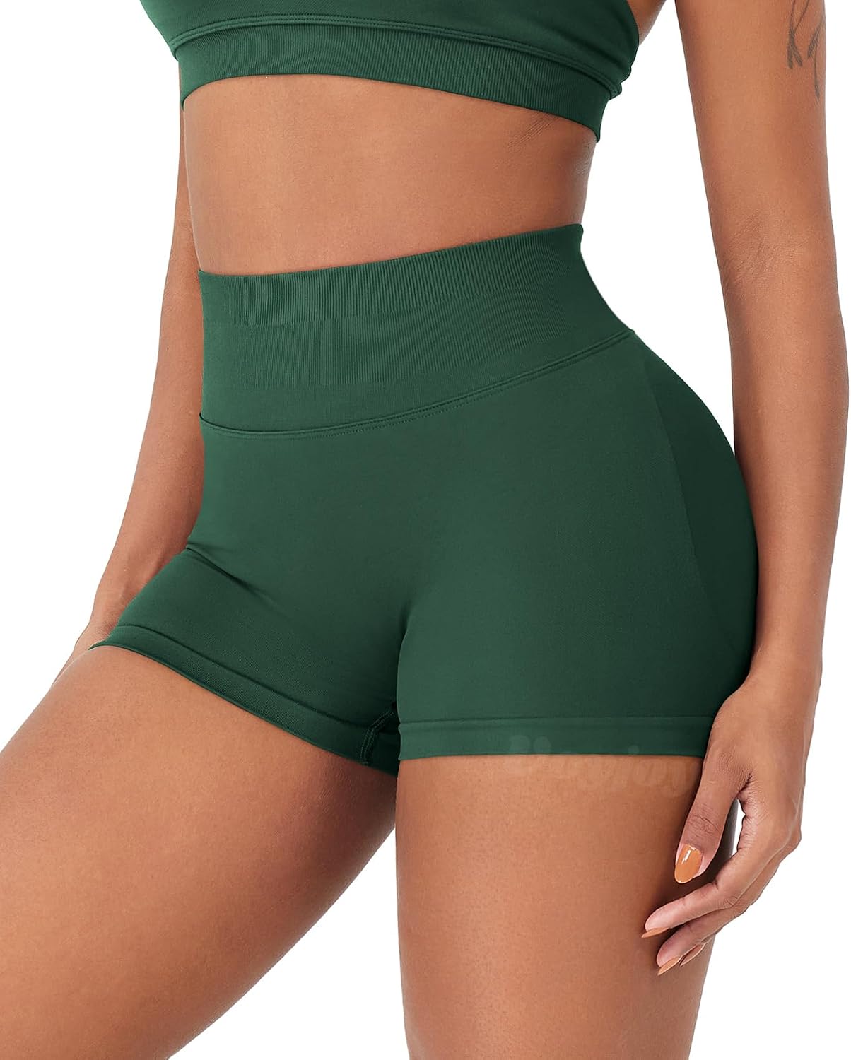 Detalle de VOYJOY Impact Shorts for Women — Scrunch Bum, No-Seam Cycling Style (2.5″, 3.6″, 4.5″, 6″ Inseams)