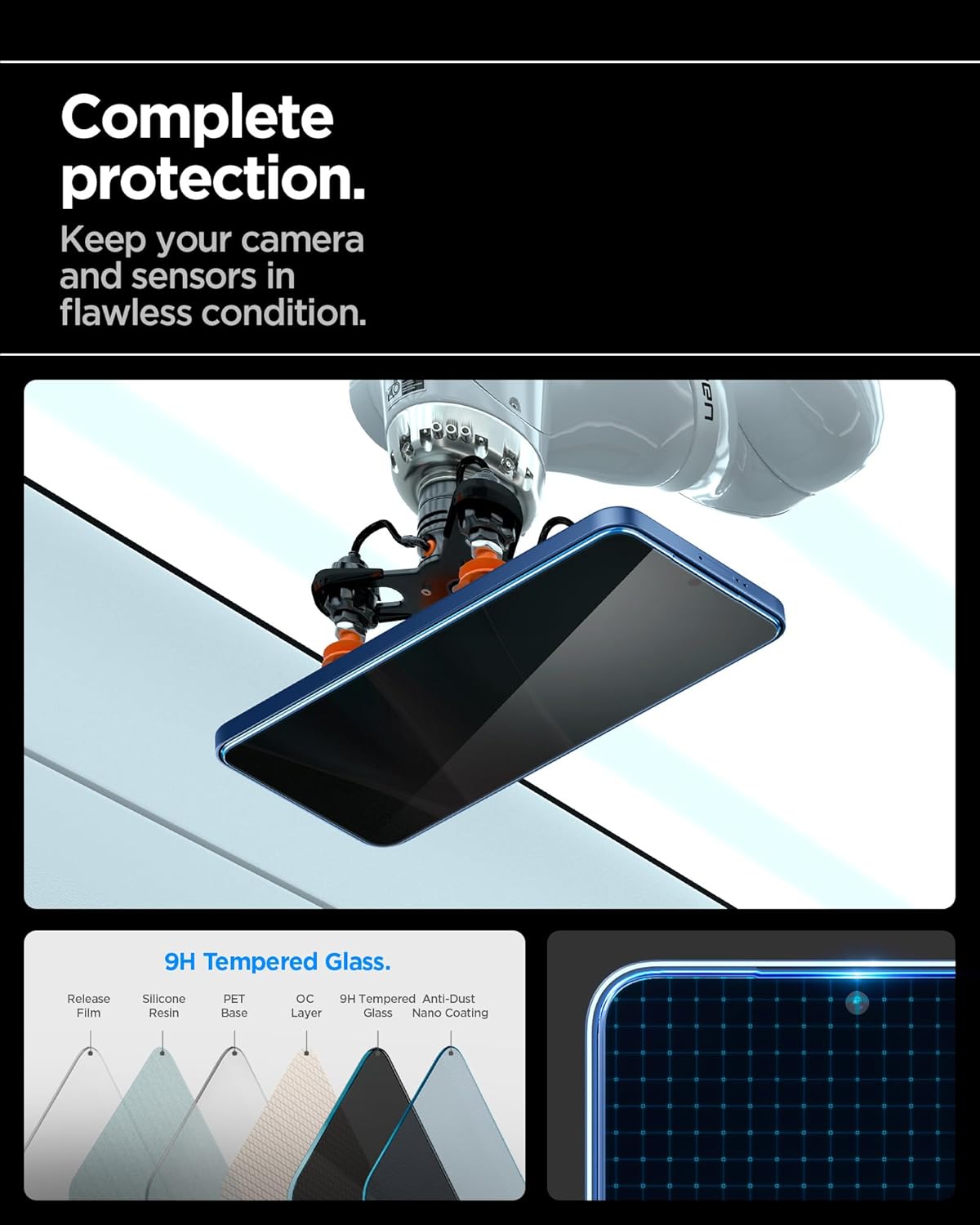Thumbnail 6 de Spigen Glas.tR EZ Fit — Verre trempé anti-espion pour Samsung Galaxy S25 / S24 (2 pièces), installation facile, dureté 9H
