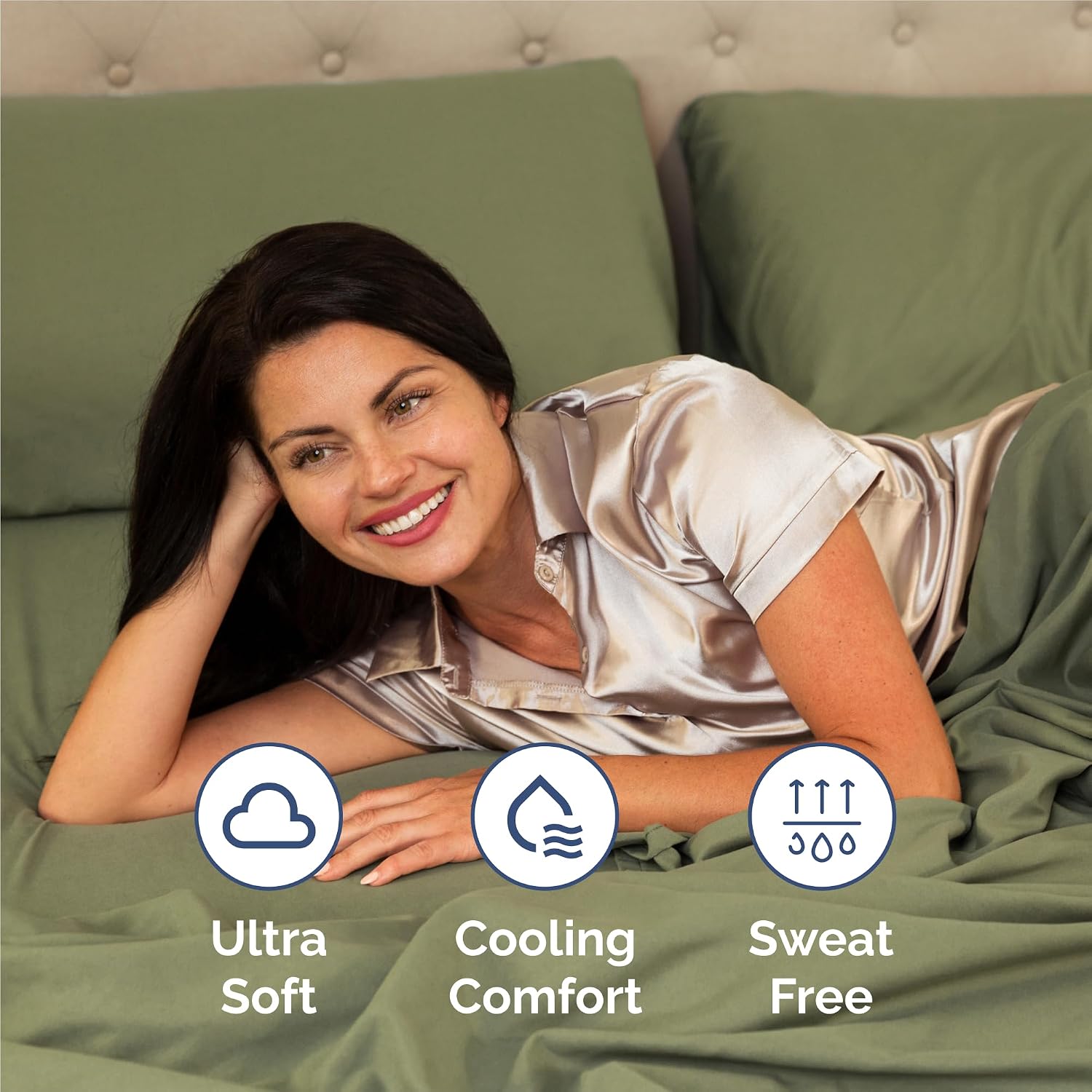 Detalle 2 de King 6 Piece Sheet Set - Comfy Breathable & Cooling in Sage Green
