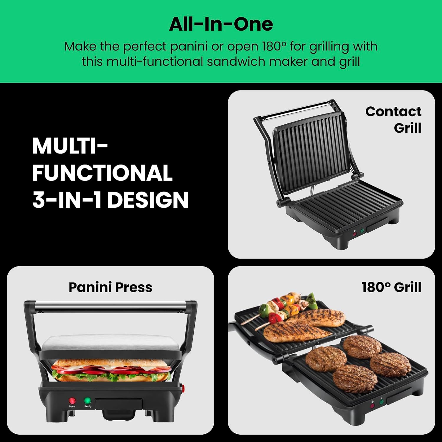 Thumbnail 2 de Chefman Panini Press Grill 4-Slice 🥪