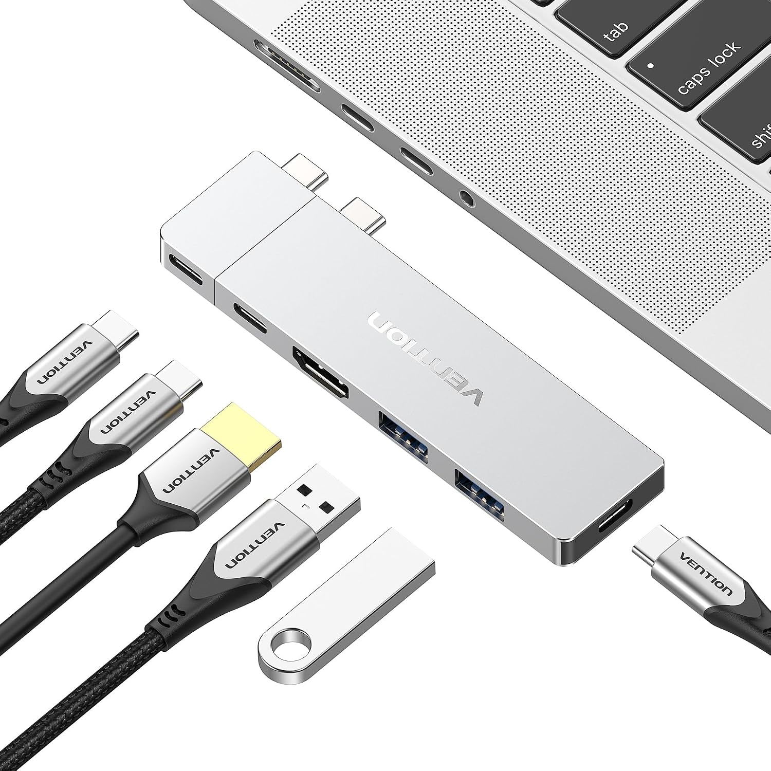 Detalle de Vention MacBook USB Adapter 6-in-2 Hub