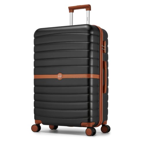Detalle de Kono Large Hard Shell Suitcase: 28-Inch ABS+PC Check-In Luggage in Black