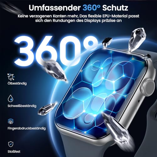 Detalle de UniqueMe EPU Folie für Apple Watch 44/45 mm (Series 9–4) – 1:1 Displayschutz mit Montagewerkzeug