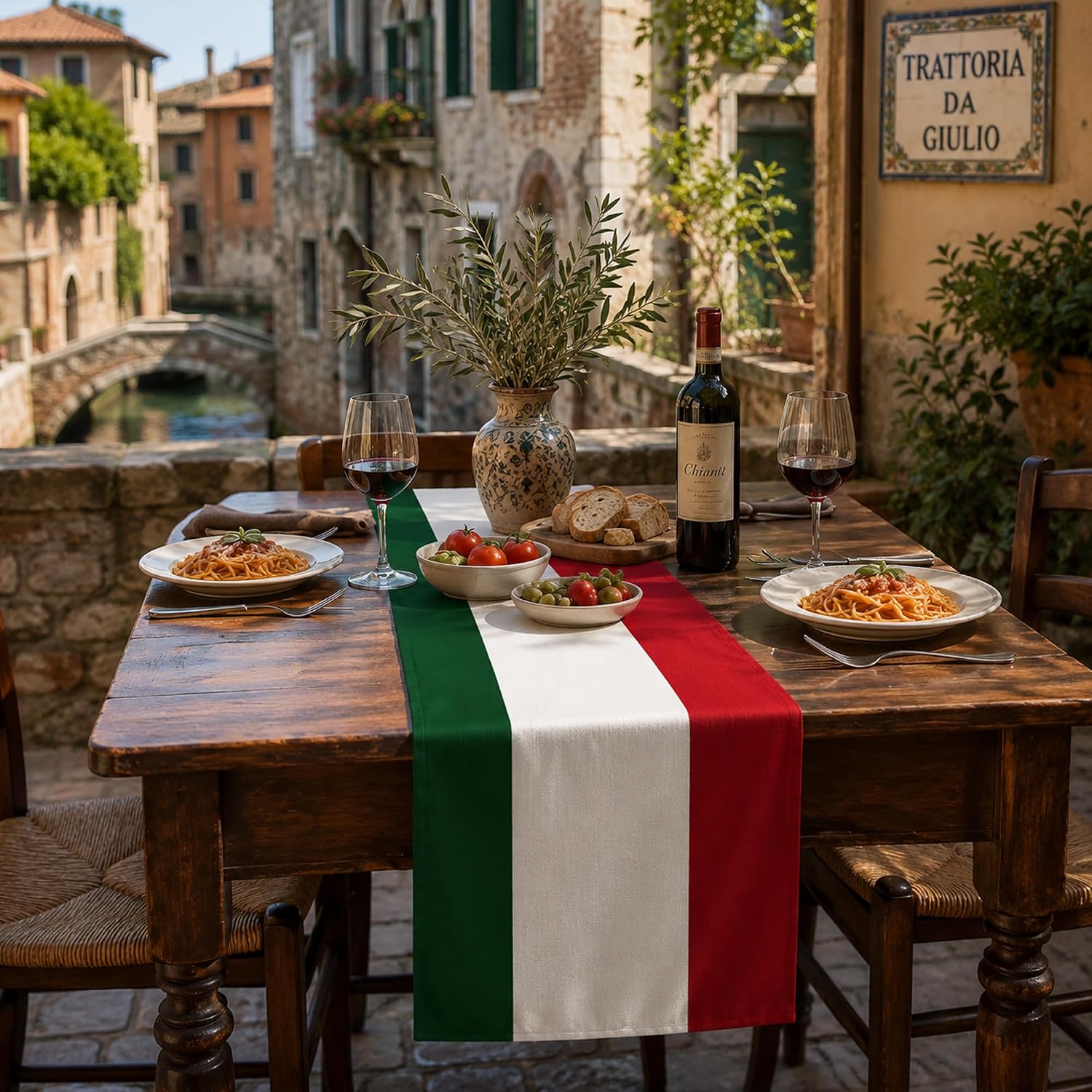 Detalle 2 de Italian Flag Table Runner, Polyester