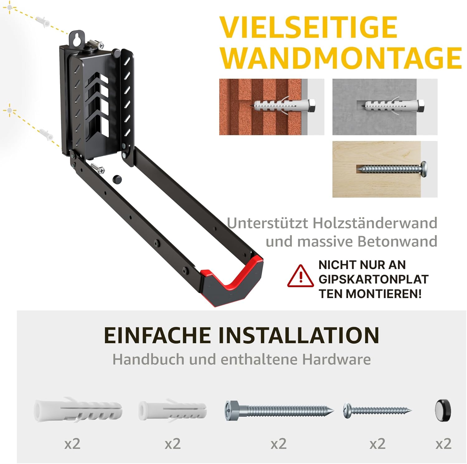 Thumbnail 6 de monTEK Schwenkbare Fahrrad-Wandhalterung 35 kg
