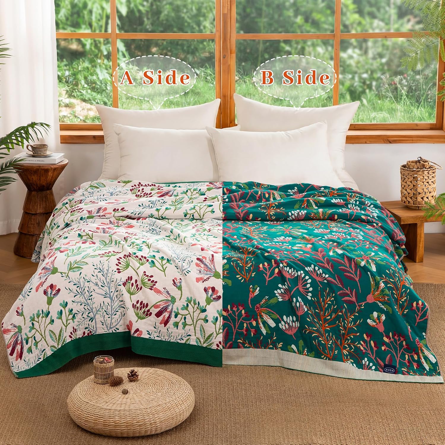 Detalle 2 de Dormilin EU-HA-SZLST-LL-200230 boho-sprei 200 x 230 cm, dubbelzijdig katoen