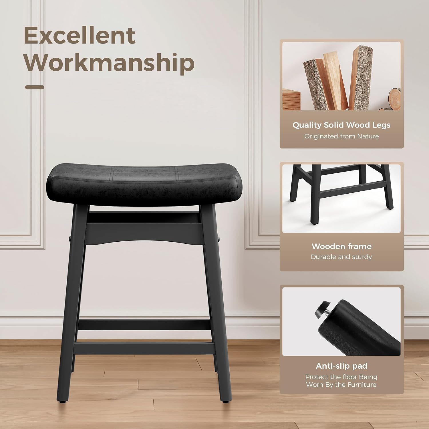 Thumbnail 6 de MAISON ARTS Counter-Height Bar Stool, 24-Inch