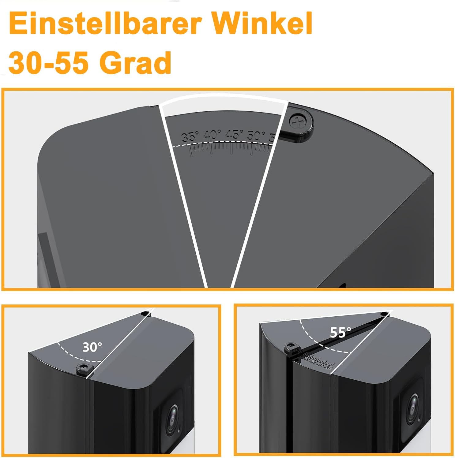 Thumbnail 2 de Video Türklingel Verstellbare Halterung (Winkel 30–55 Grad) kompatibel mit Video Doorbell Wired/1/2/2. Gen/3/3 Plus/4 & Akku-Videotürklingel (2024)/Plus/Pro