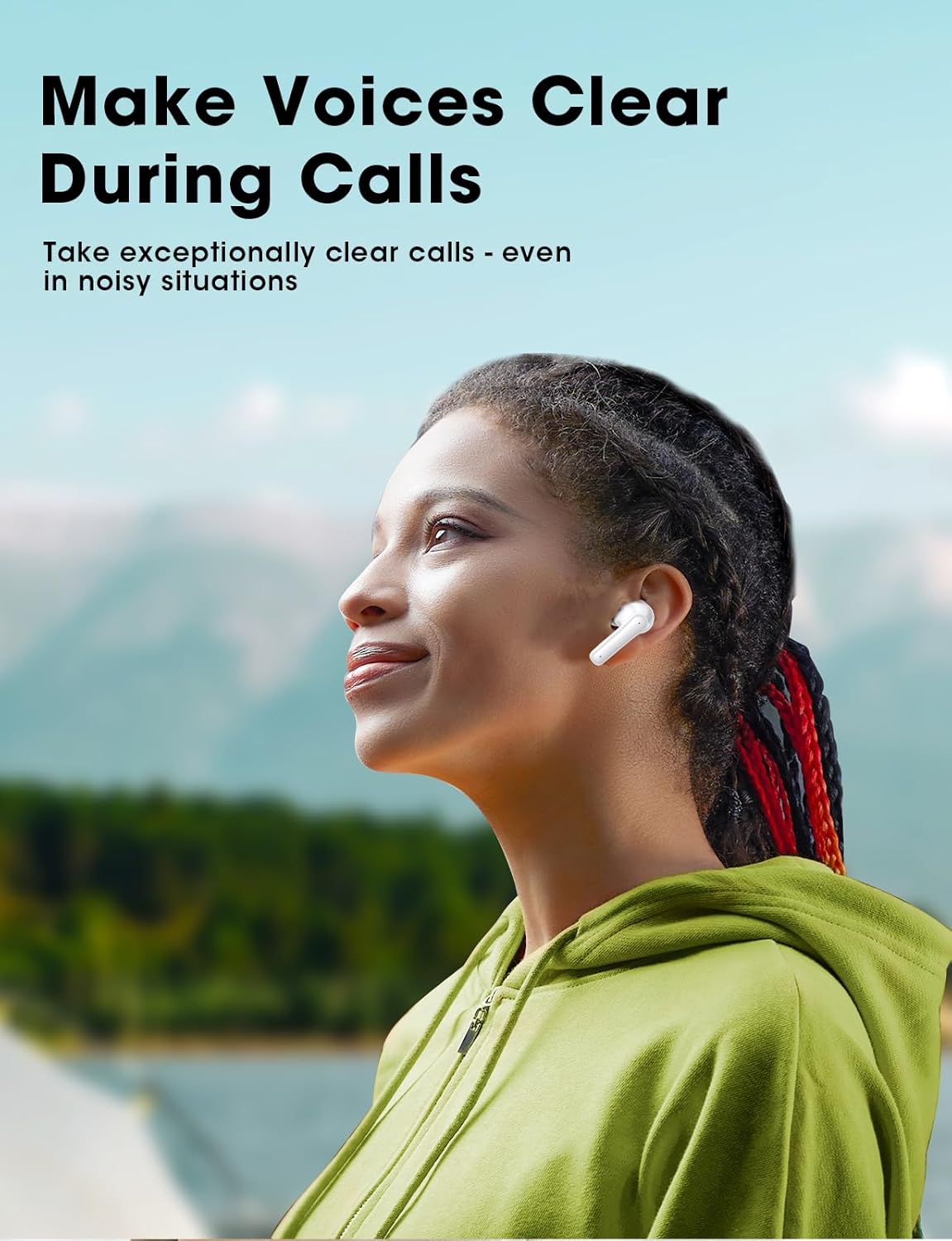 Detalle de Wireless Earbuds with Hi-Fi Bass and ENC Dual Mics for Clear Calls