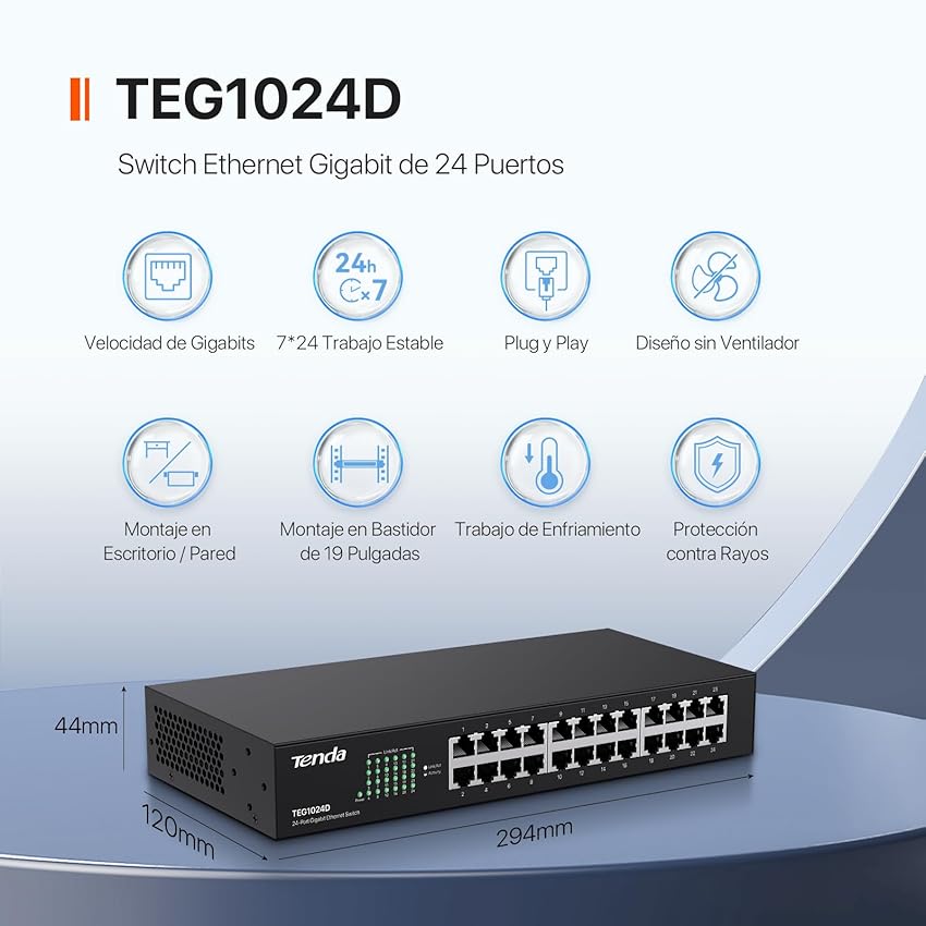 Thumbnail 1 de Tenda TEG1024D Switch Gigabit 24 Puertos 🚀