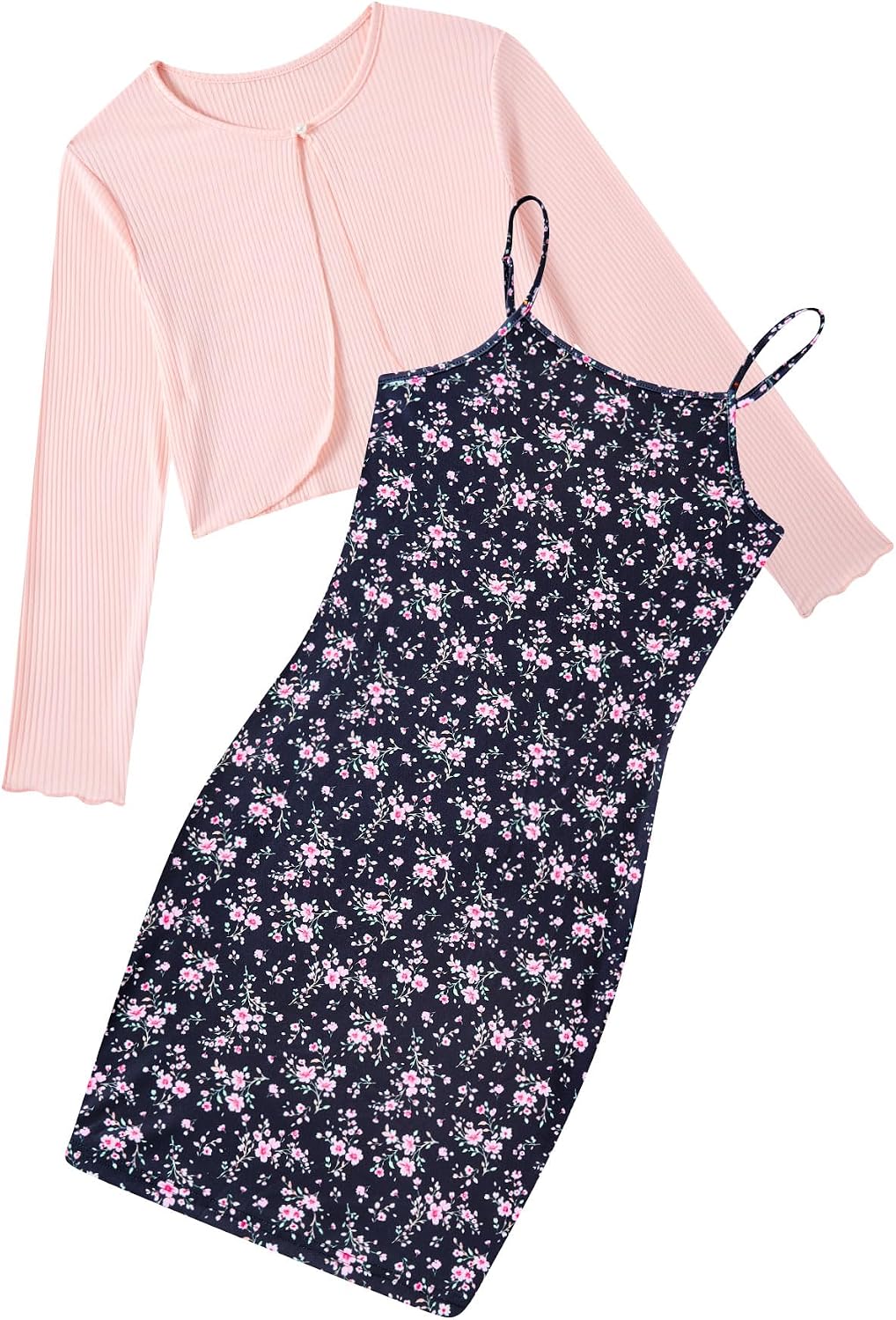 Thumbnail 6 de Girls' Dress with Ruffle Cardigan, Sizes 7–14