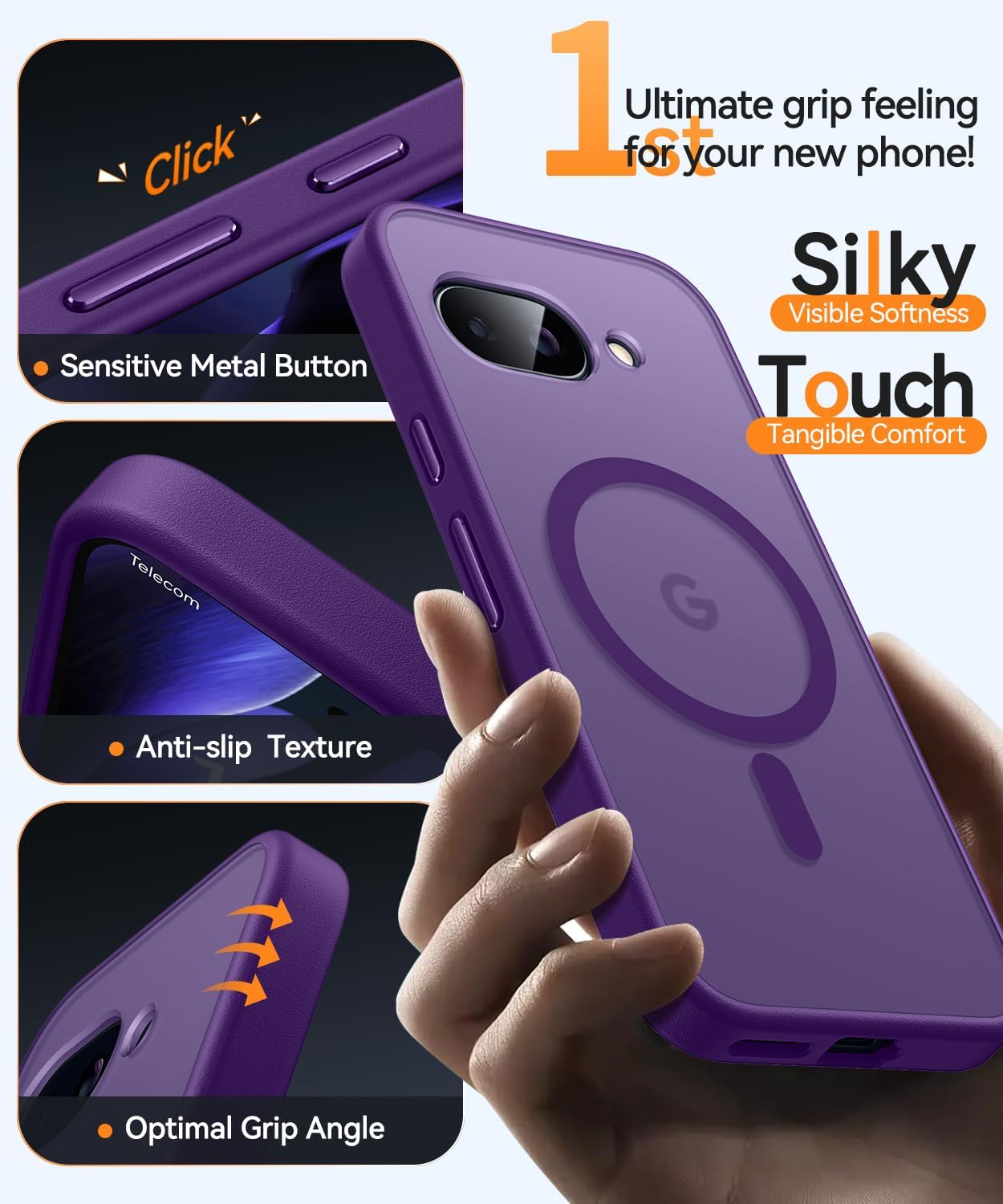 Thumbnail 6 de CANSHN Magnetica Cover per Google Pixel 9a (6.3") – Protezione completa fotocamera, корпуса trasparente opaco e antiurto