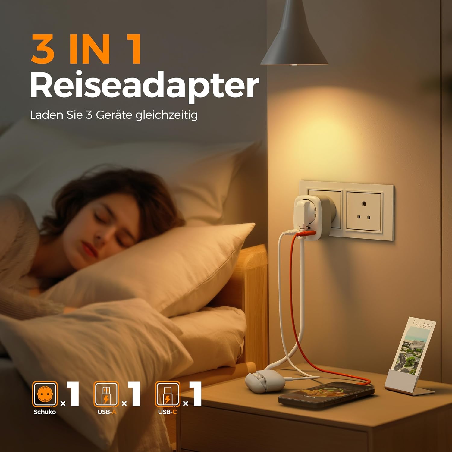 Thumbnail 1 de TESSAN 3 in 1 Reiseadapter Typ D 2500W