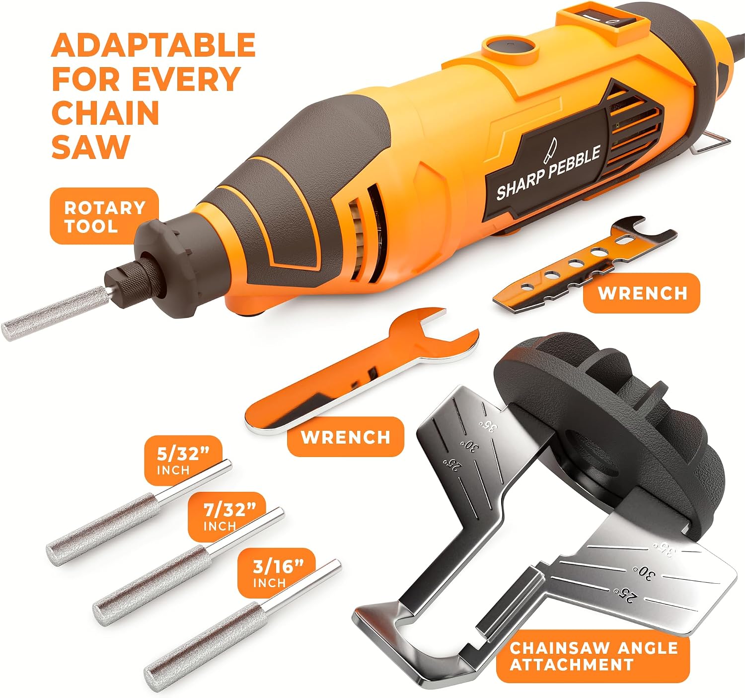 Detalle 2 de Sharp Pebble S1J-AJ6-10 Electric Chainsaw Sharpener Kit with Angle Guide
