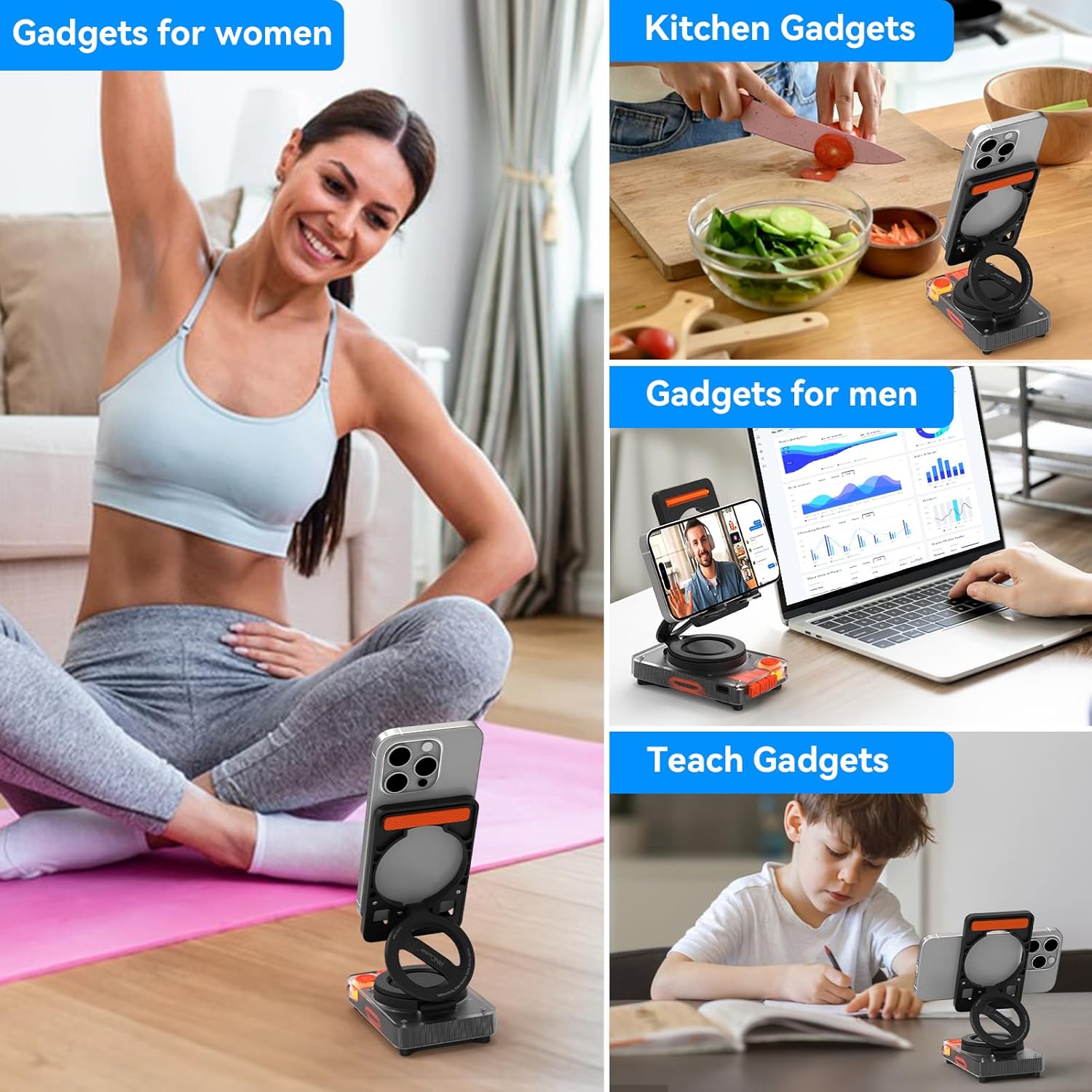 Thumbnail 2 de ANCwear Support portable pour téléphone et haut-parleur Bluetooth — son HD, design pliable