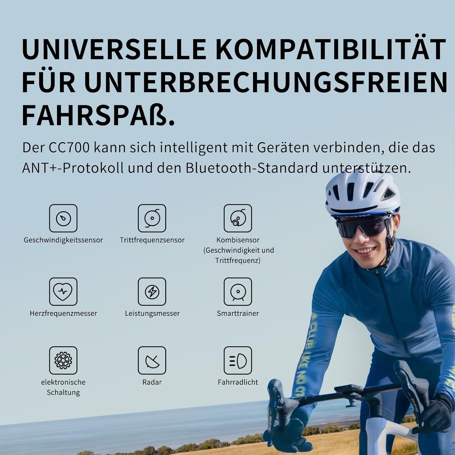 Thumbnail 3 de GEOID CC700 GPS-Fahrradcomputer kabellos mit 2,8-Zoll-Farbdisplay, Route-Navigation & ANT+/Bluetooth