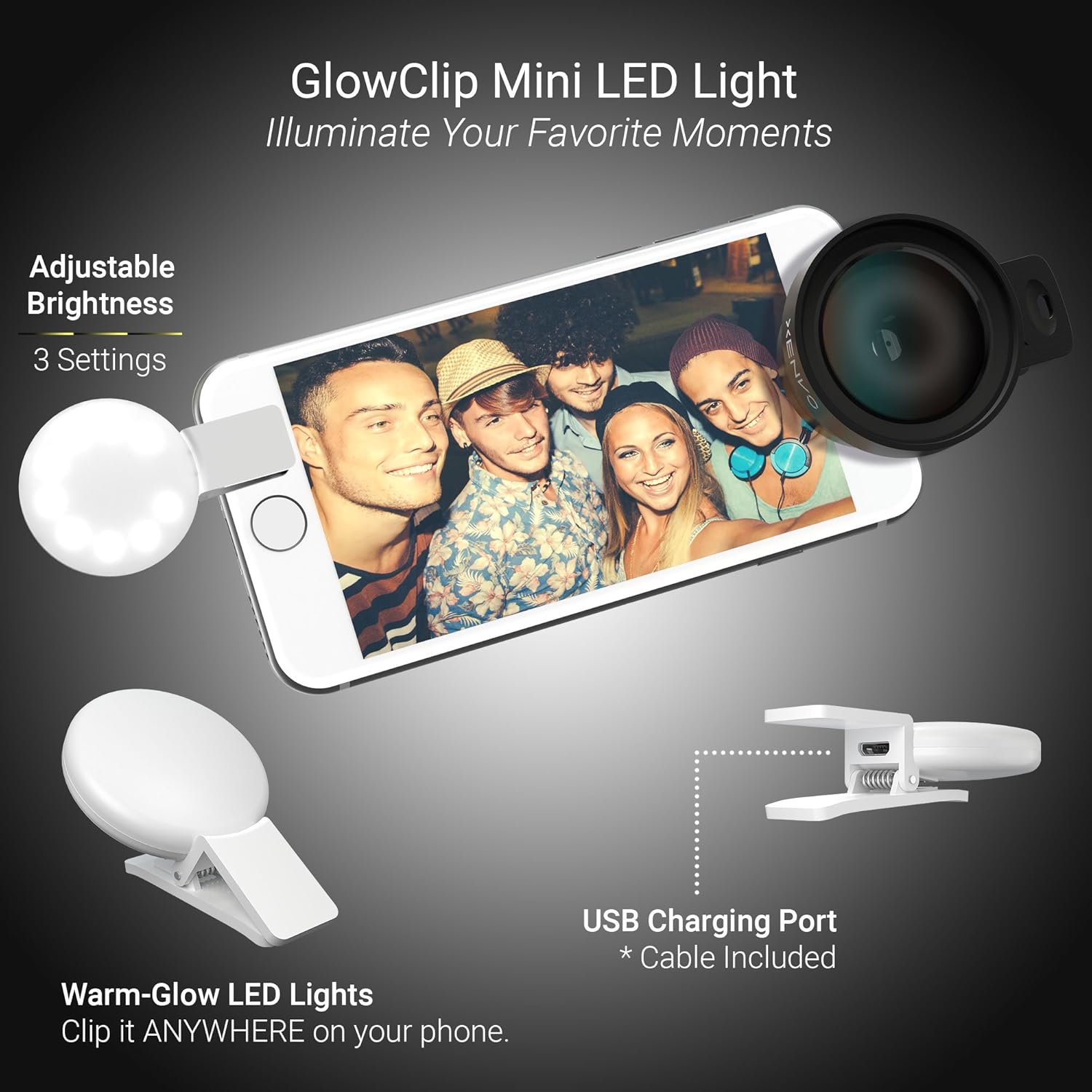 Thumbnail 4 de Xenvo Pro Lens Kit for iPhone and Android: Macro and Wide Angle with LED Light