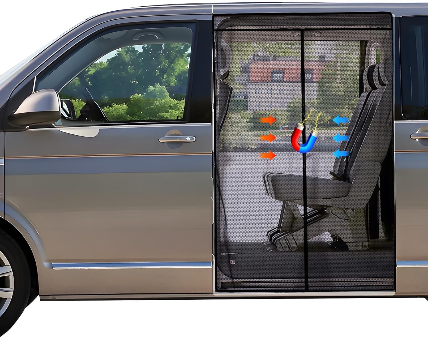 Detalle de ZATOOTO Magnetic Mosquito Net for VW T5/T6 Side Sliding Door (T5 T6)