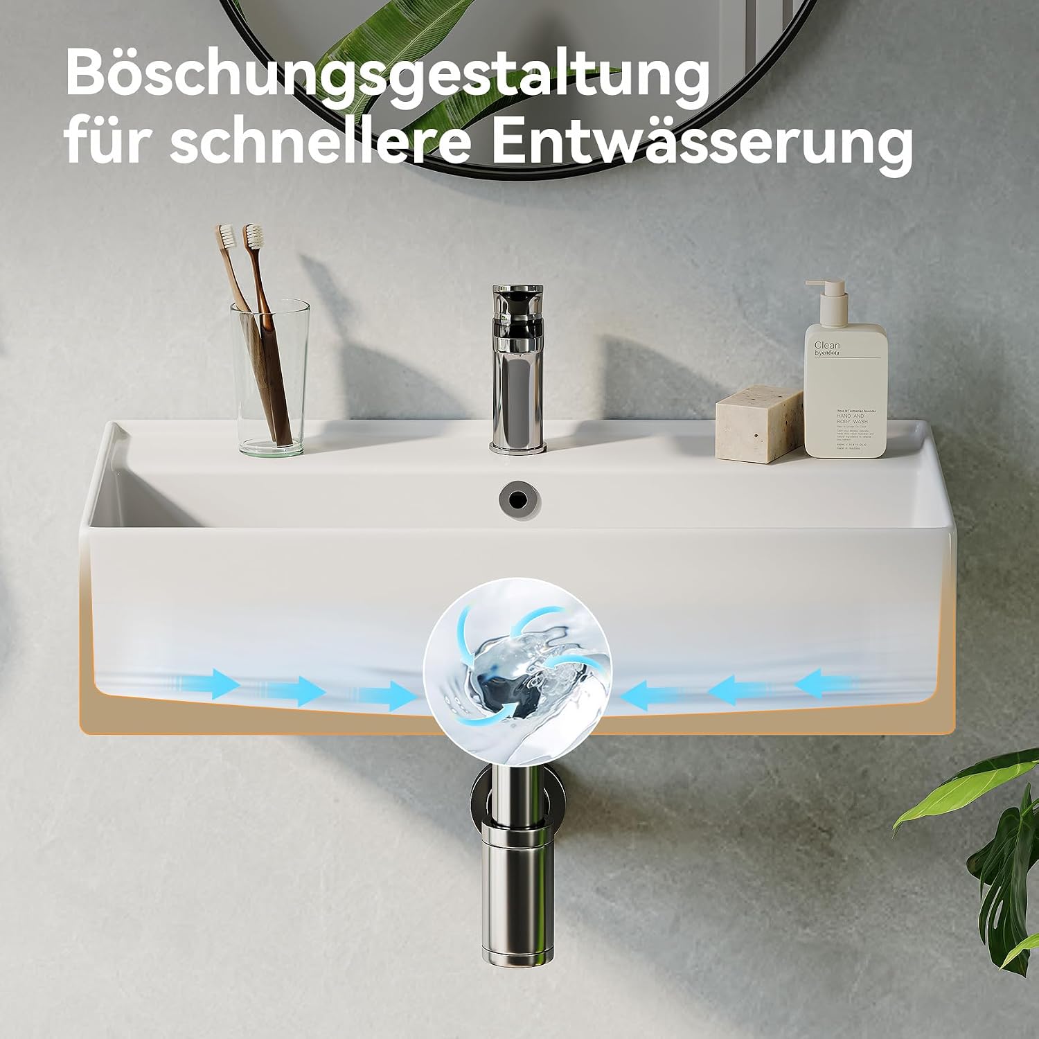Thumbnail 6 de HOROW Waschbecken mit dünnem Rand, 55 cm