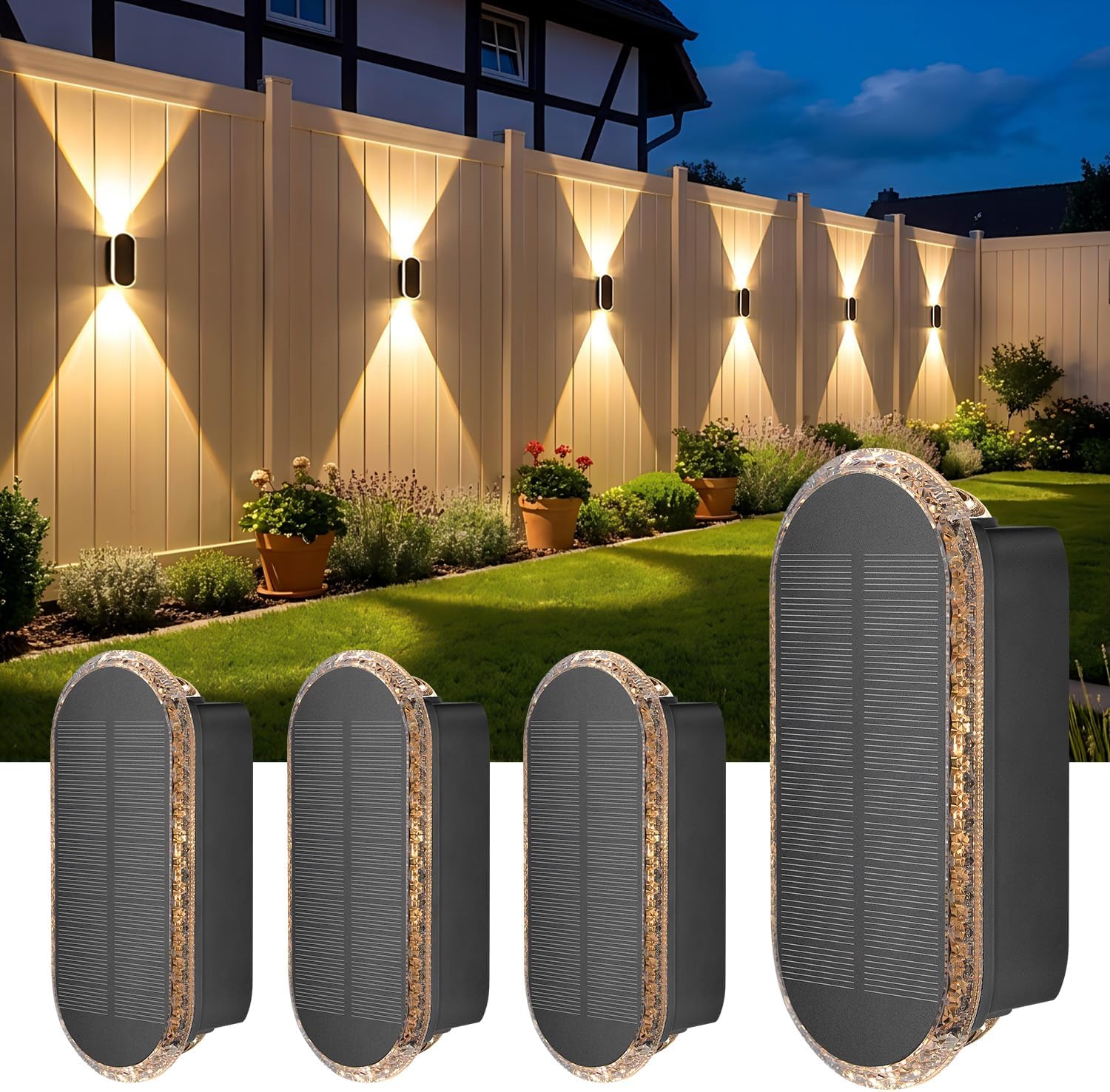 Detalle de ELLASAY Aplique Solar Exterior 4 Pack